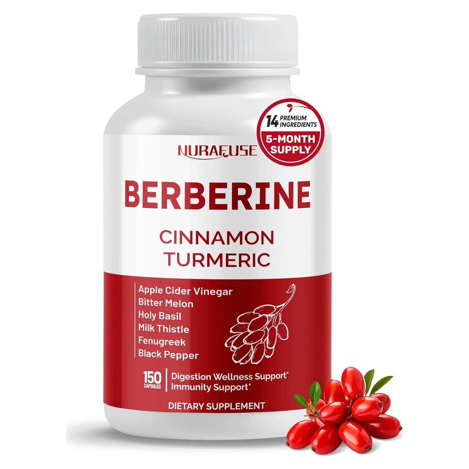 Suplemento de Berberina 14 en 1 Nurafuse 150 Cápsulas