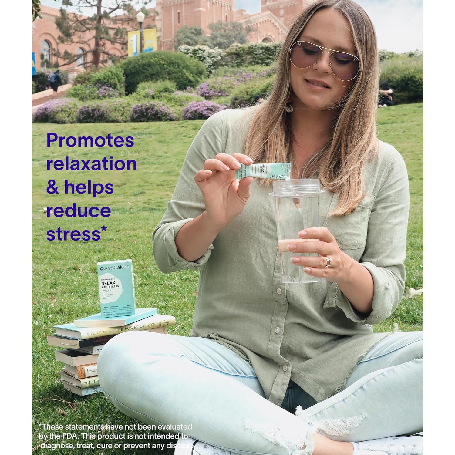 Polvo de Relajación Ashwagandha WellTaken - Limón Lavanda 14ct