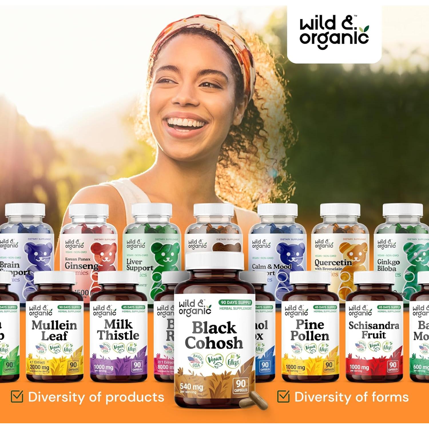 Cápsulas de Cohosh Negro Silvestre y Orgánico 90 Caps - Apoyo Salud Mujer