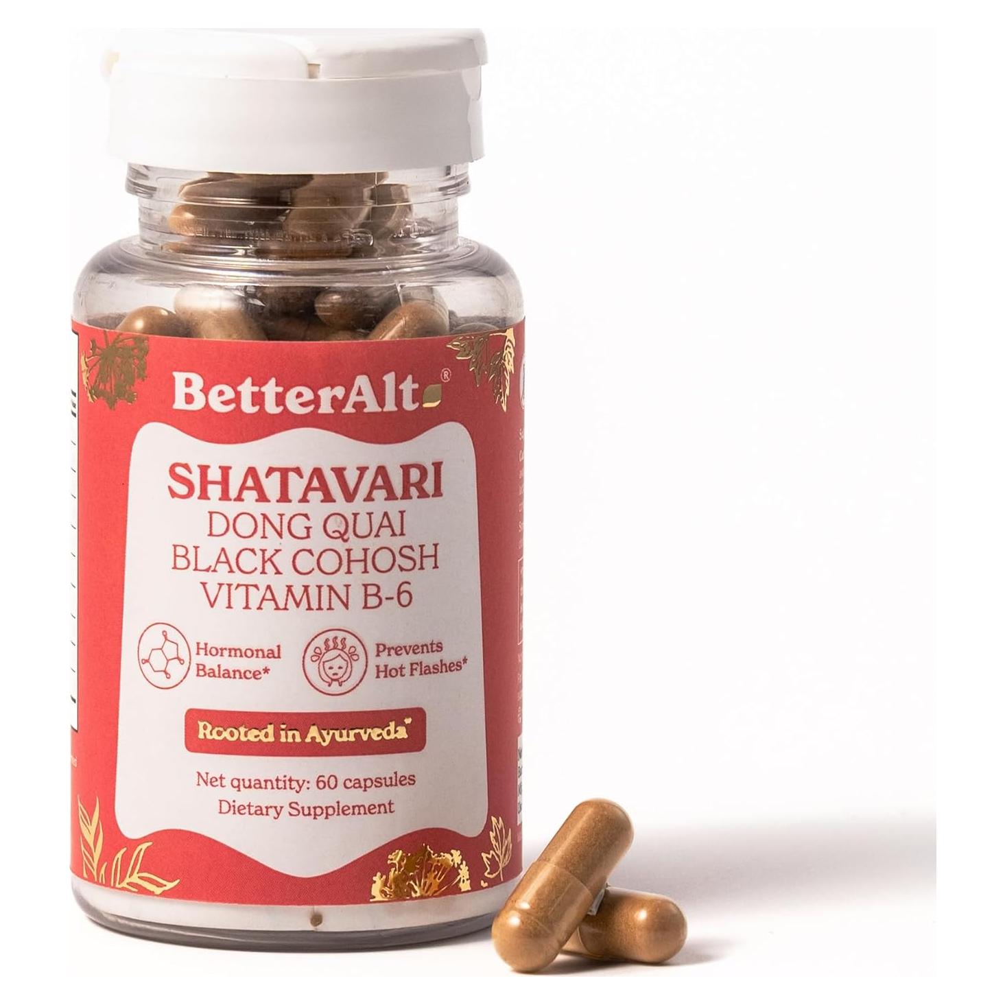 Cápsulas de Shatavari Mejor Alt | Suplemento Menopausia 60 U.