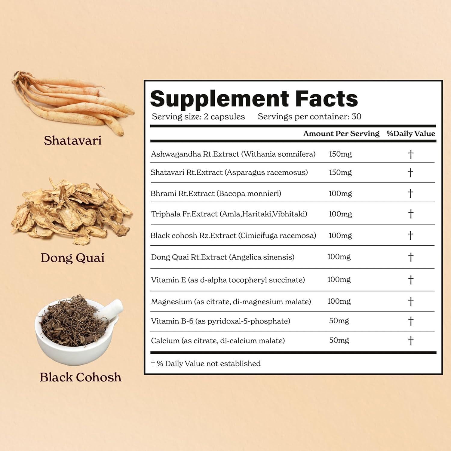 Cápsulas de Shatavari Mejor Alt | Suplemento Menopausia 60 U.