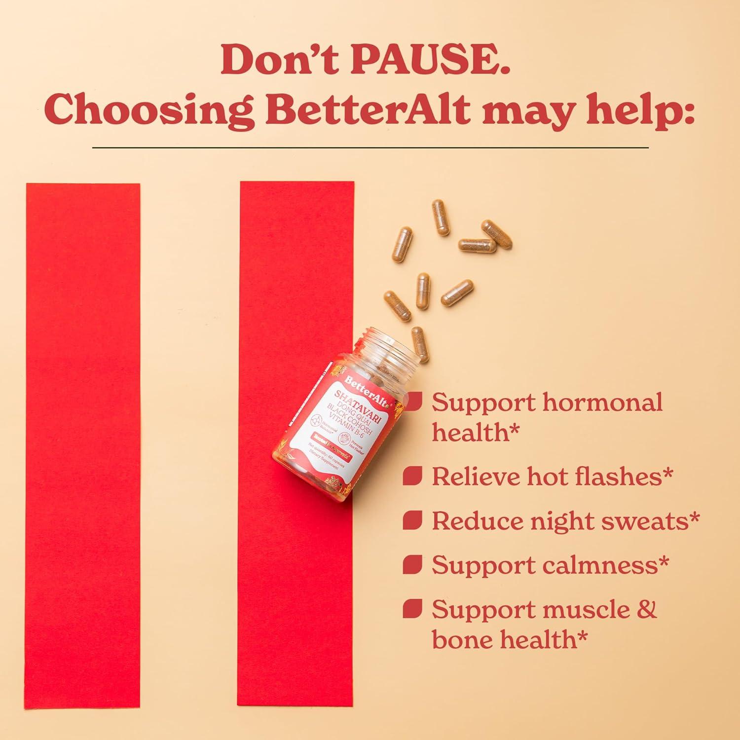 Cápsulas de Shatavari Mejor Alt | Suplemento Menopausia 60 U.