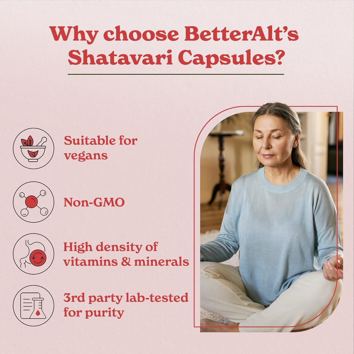 Cápsulas de Shatavari Mejor Alt | Suplemento Menopausia 60 U.