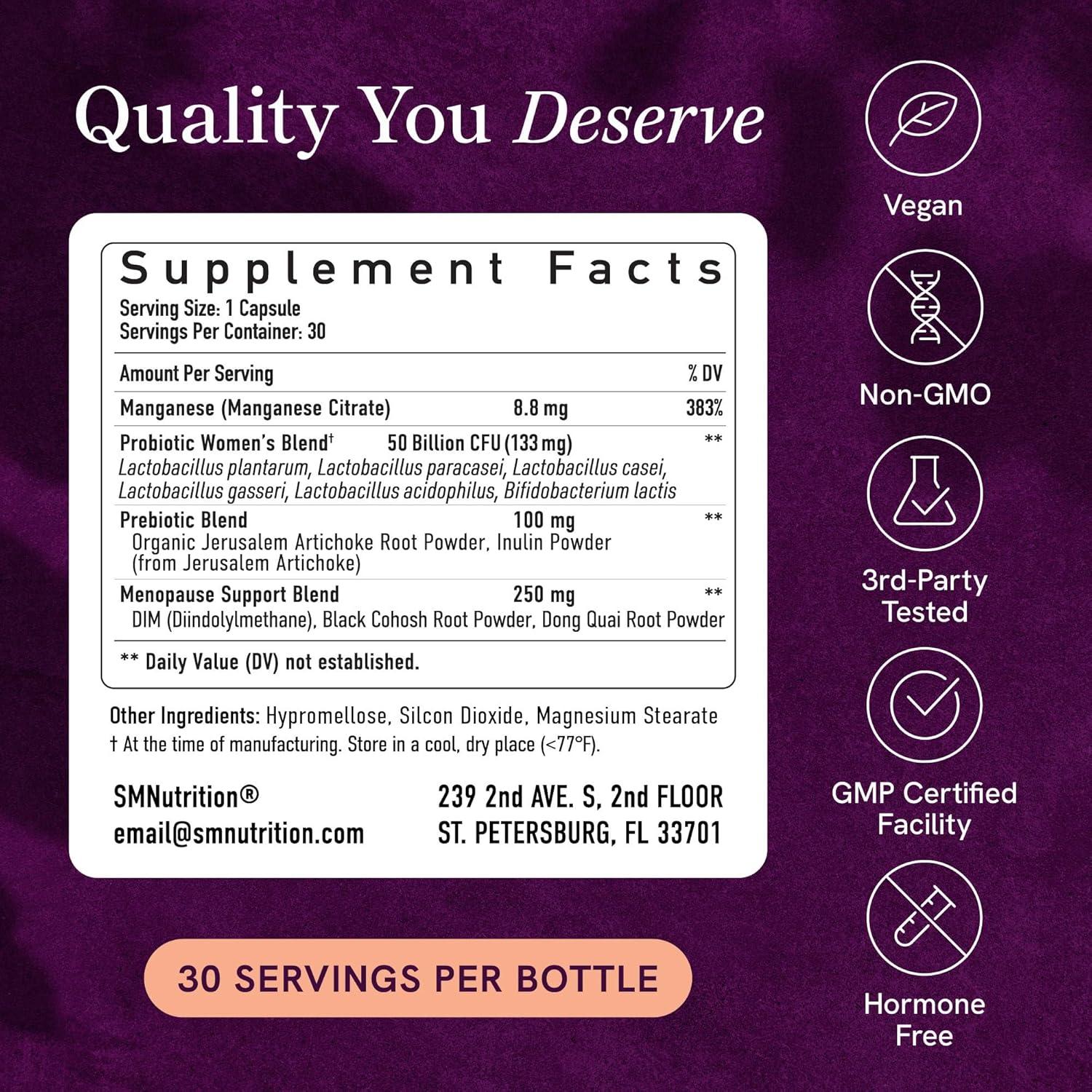 Suplemento Menopausia Smoky Mountain 30 Cápsulas Probioticos