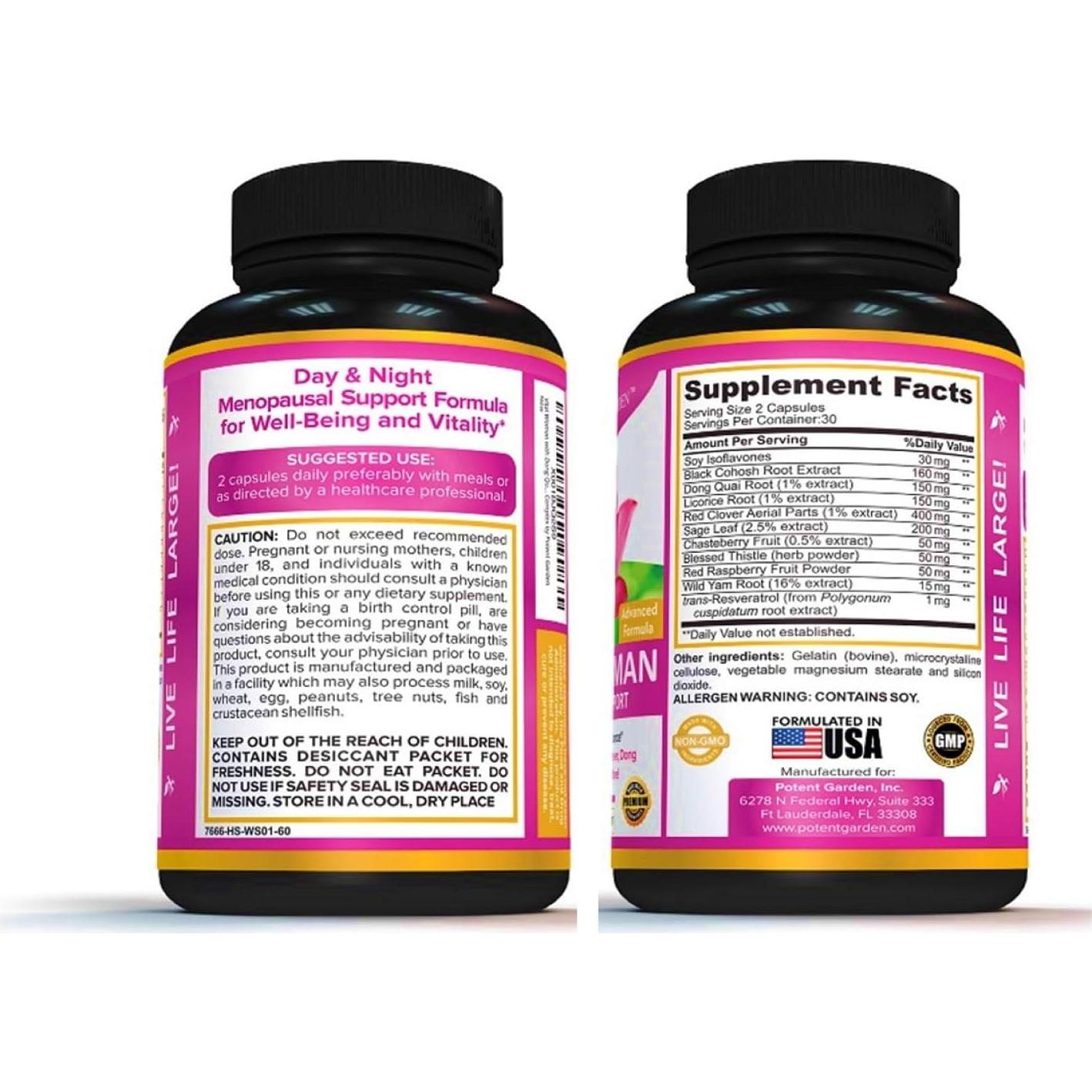 Suplemento Menopausia Potent Garden 60 Cápsulas Alivio Sofocos