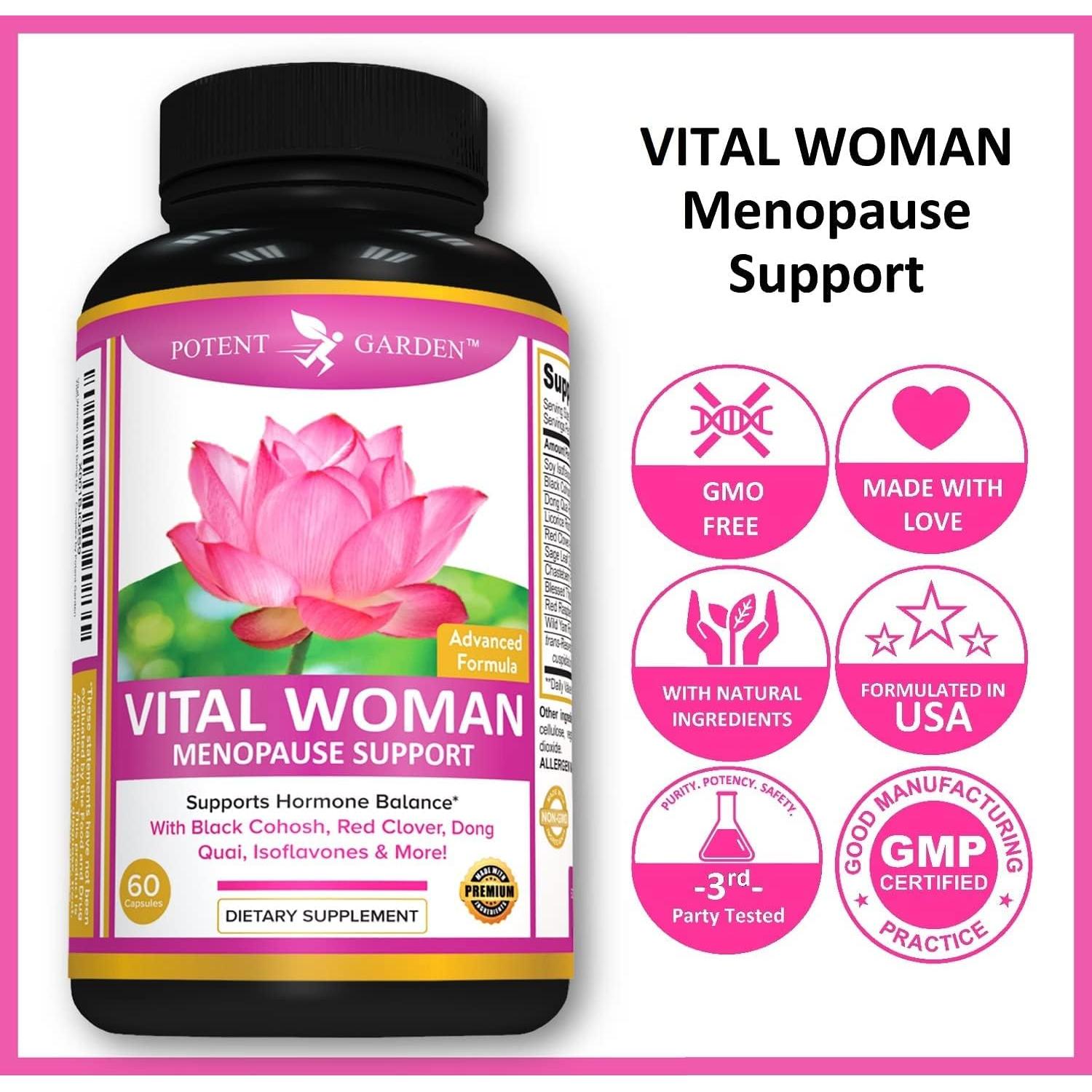 Suplemento Menopausia Potent Garden 60 Cápsulas Alivio Sofocos