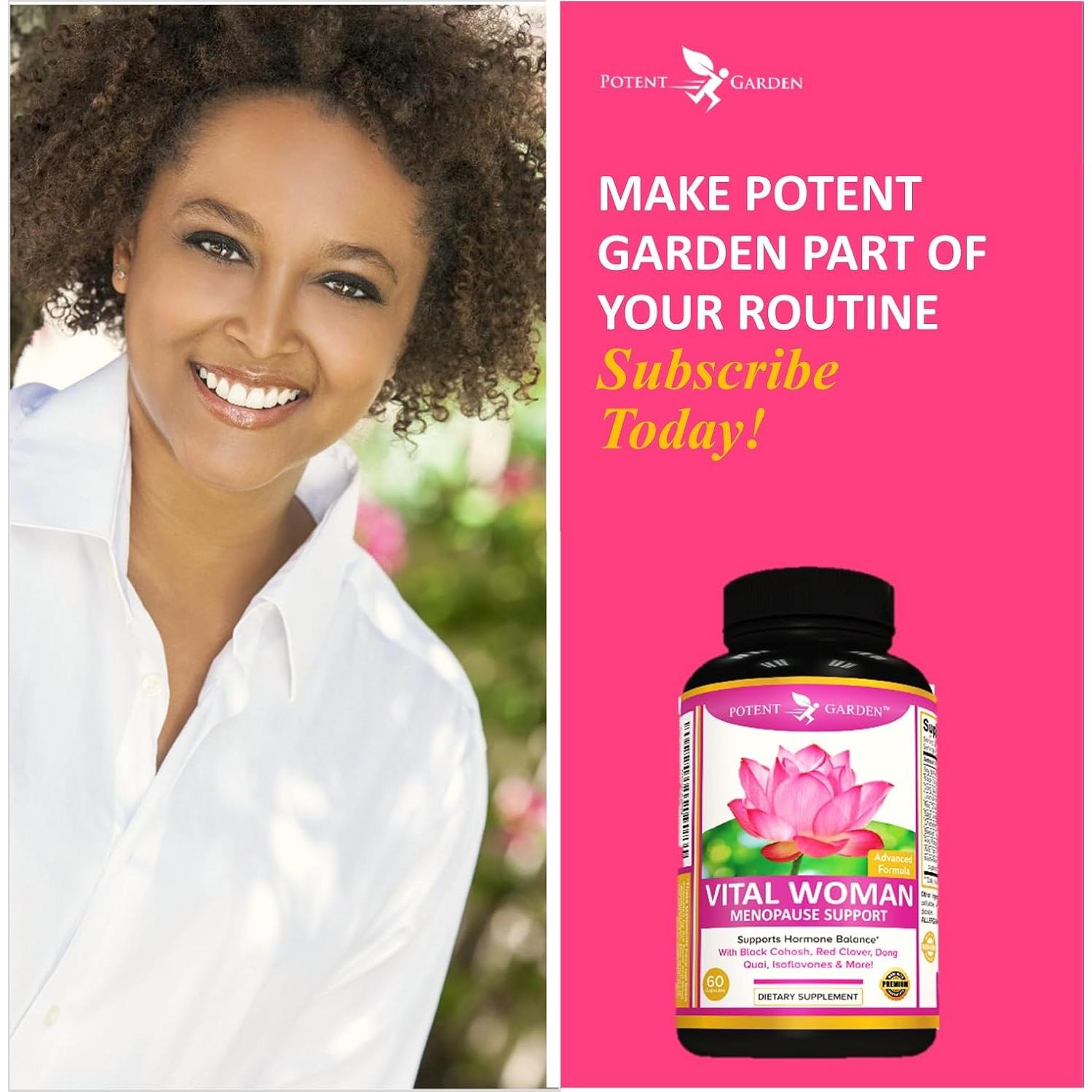 Suplemento Menopausia Potent Garden 60 Cápsulas Alivio Sofocos