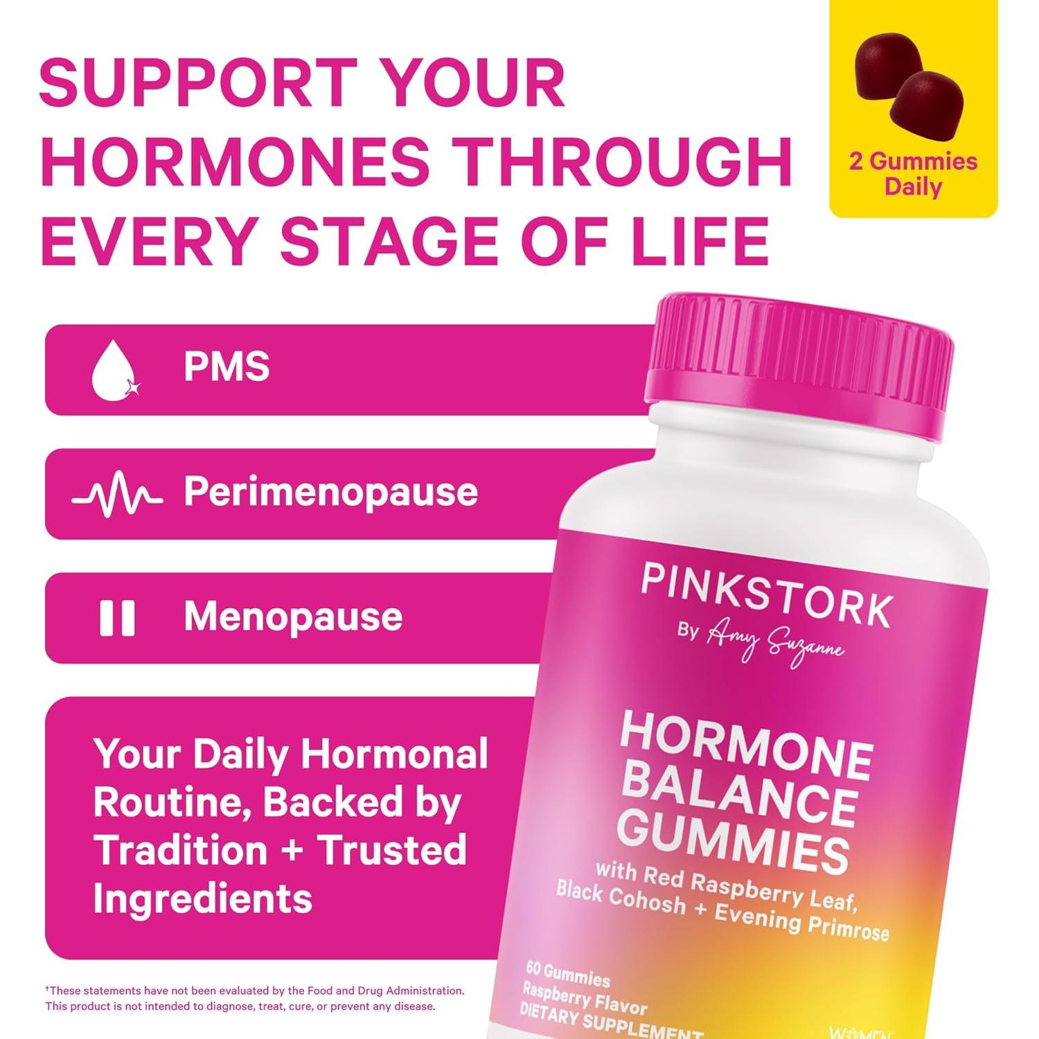 Gomitas Pink Stork Equilibrio Hormonal 60 Unidades - Soporte PMS