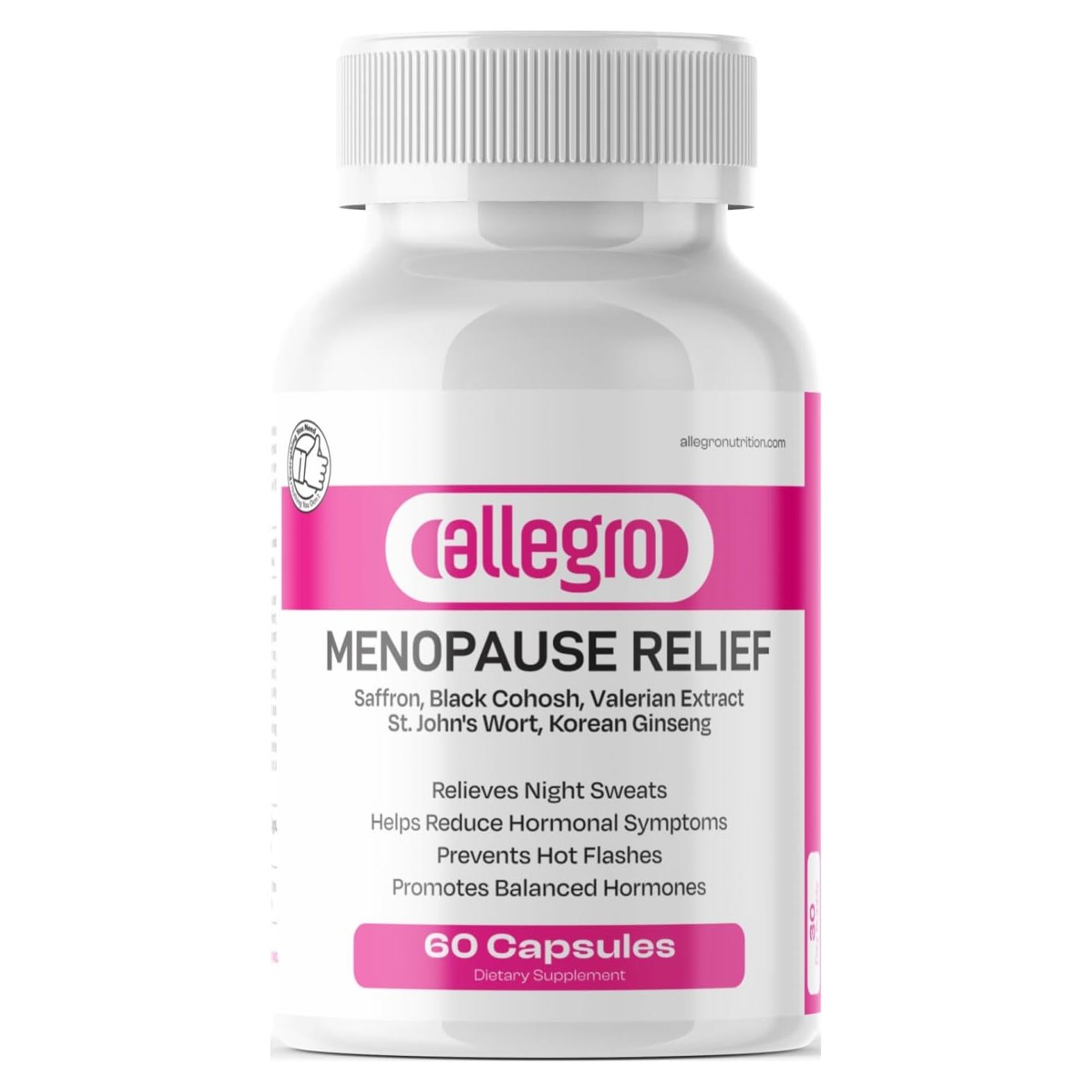 Suplemento Natural Allegro Alivio Menopausia 60 Cápsulas