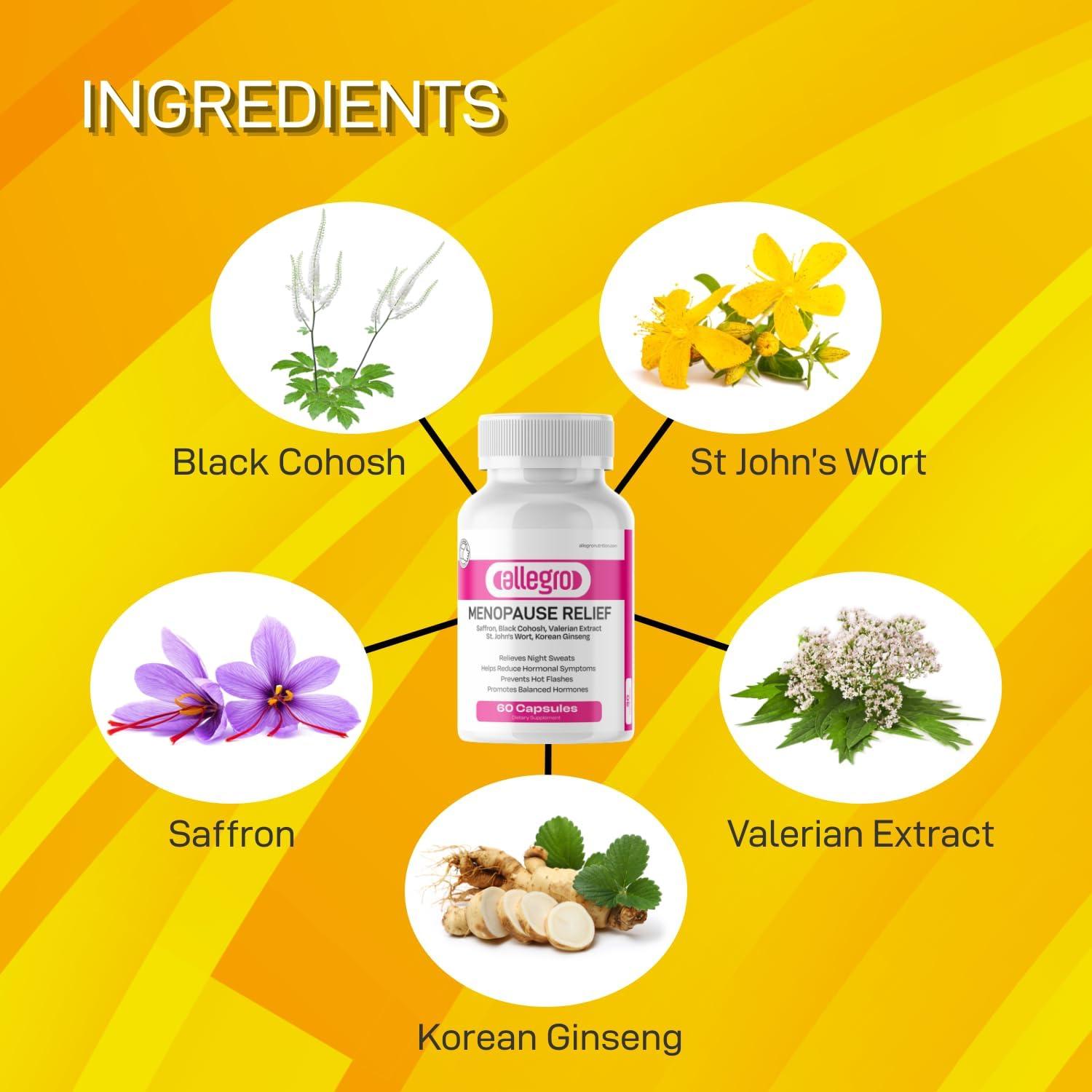 Suplemento Natural Allegro Alivio Menopausia 60 Cápsulas