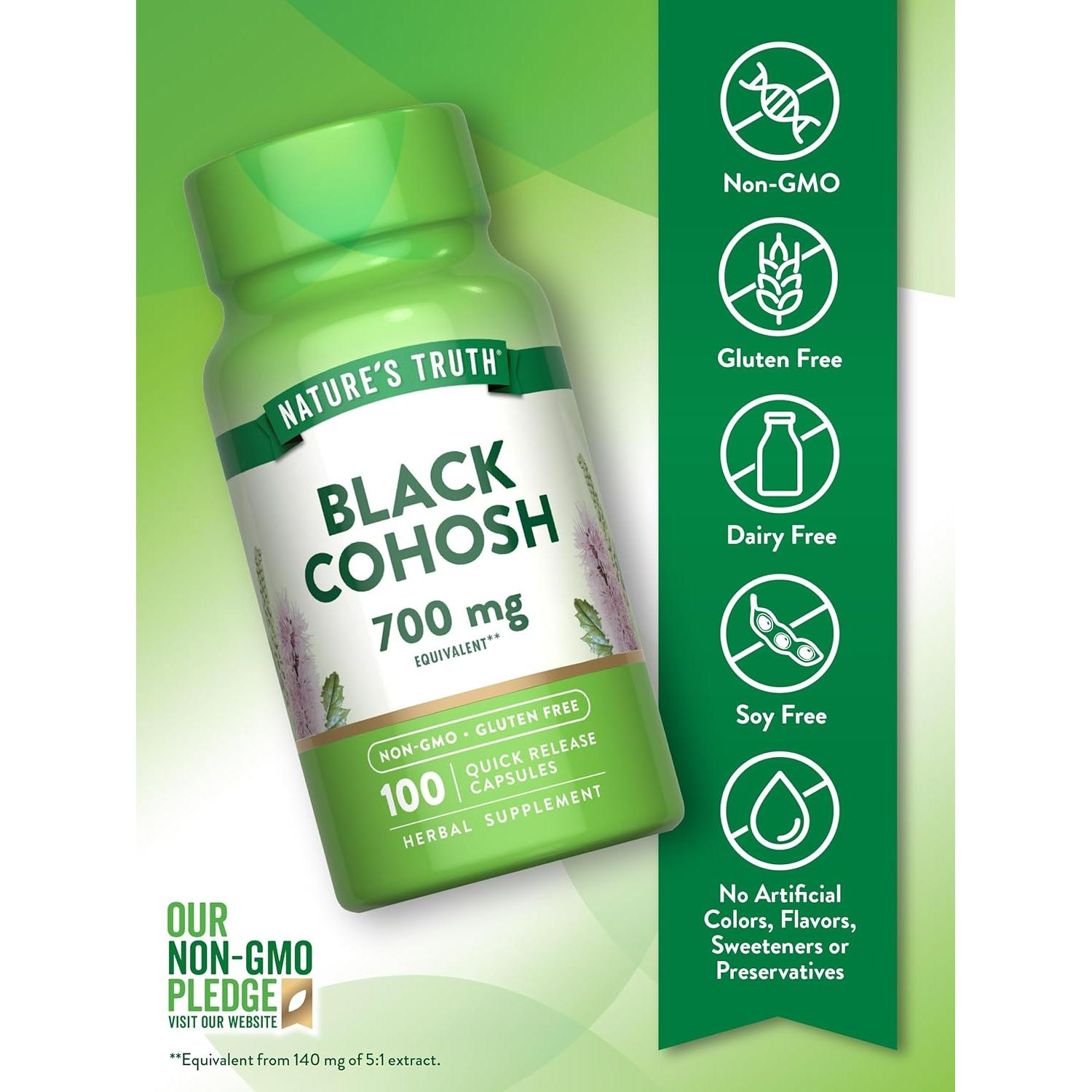 Cohosh Negro Verdad de la Naturaleza | 100 Cápsulas | Suplemento Herbal