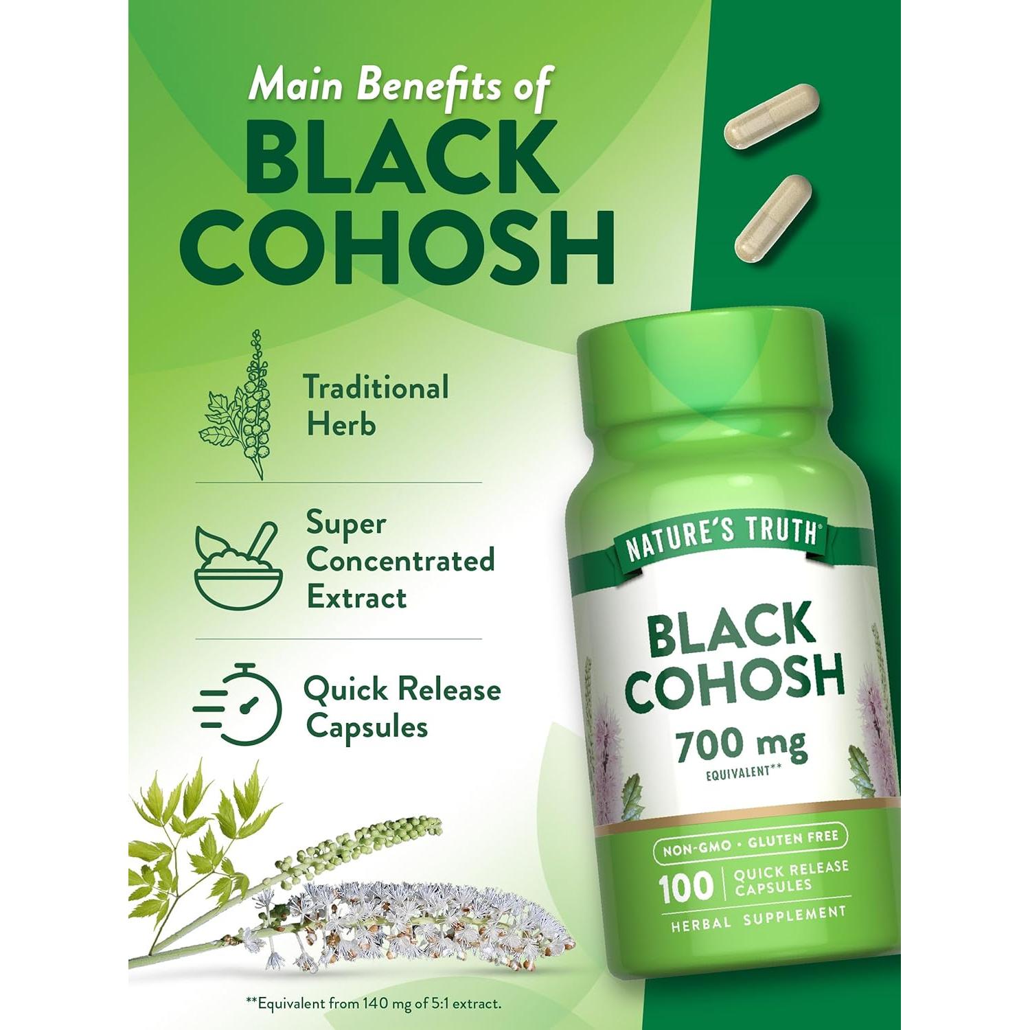 Cohosh Negro Verdad de la Naturaleza | 100 Cápsulas | Suplemento Herbal