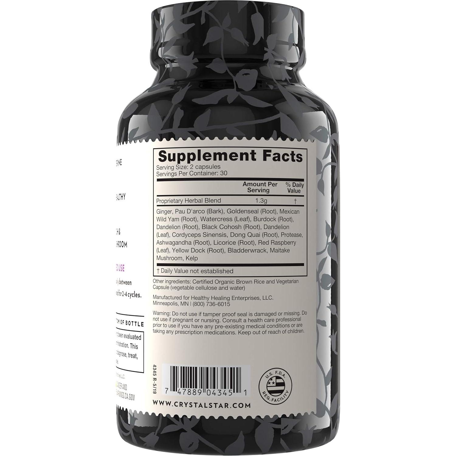 Defensa Fibro Crystal Star 60 Cápsulas - Salud de Senos y Útero