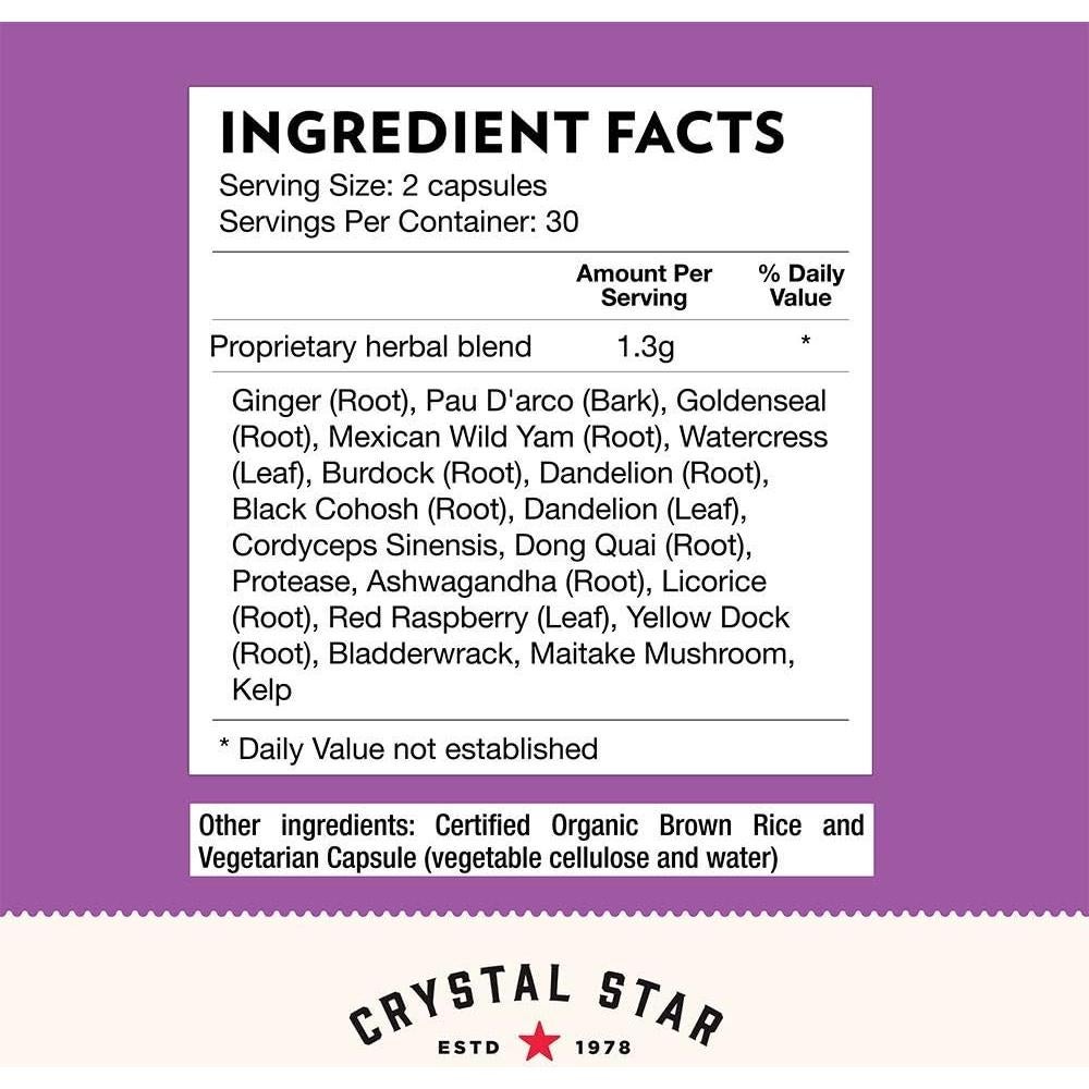 Defensa Fibro Crystal Star 60 Cápsulas - Salud de Senos y Útero