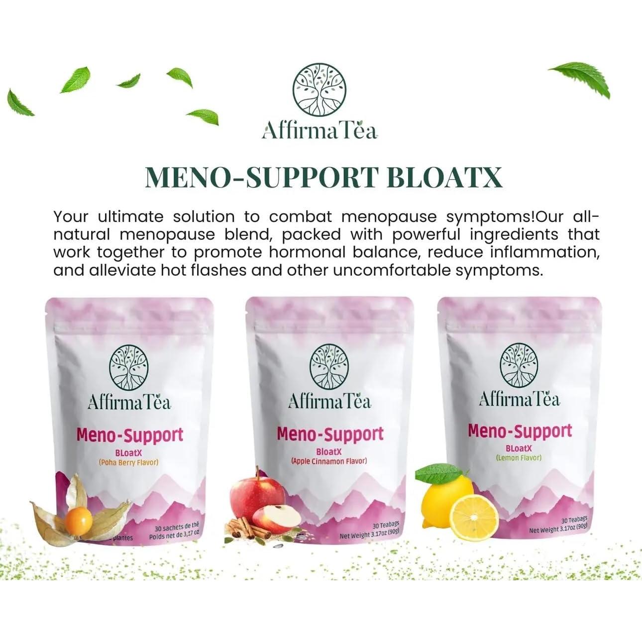Té Alivio Menopausia AffirmaTea BloatX 30 Bolsitas Sabor Baya Poha