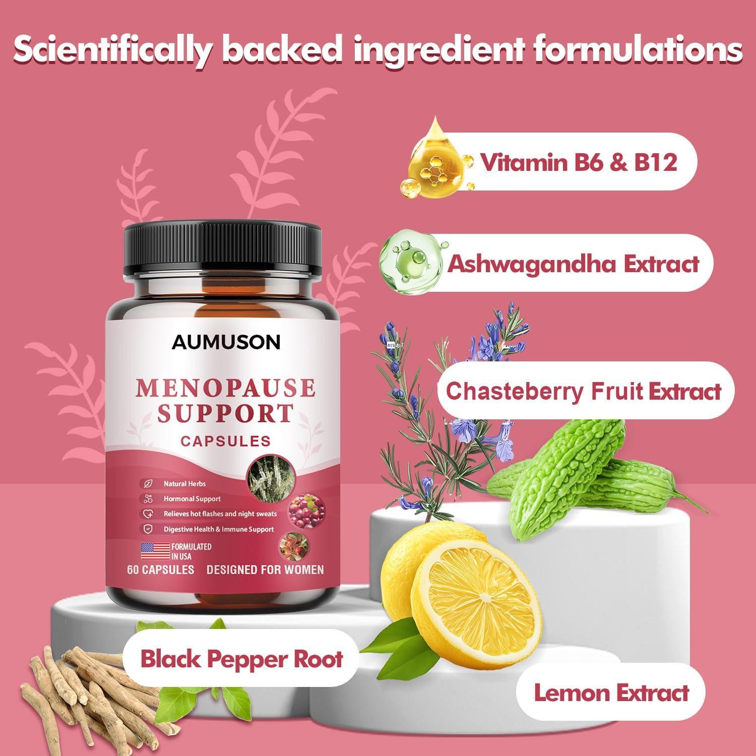 Cápsulas de Vitaminas Herbal 12-en-1 para Menopausia - AUMUSON