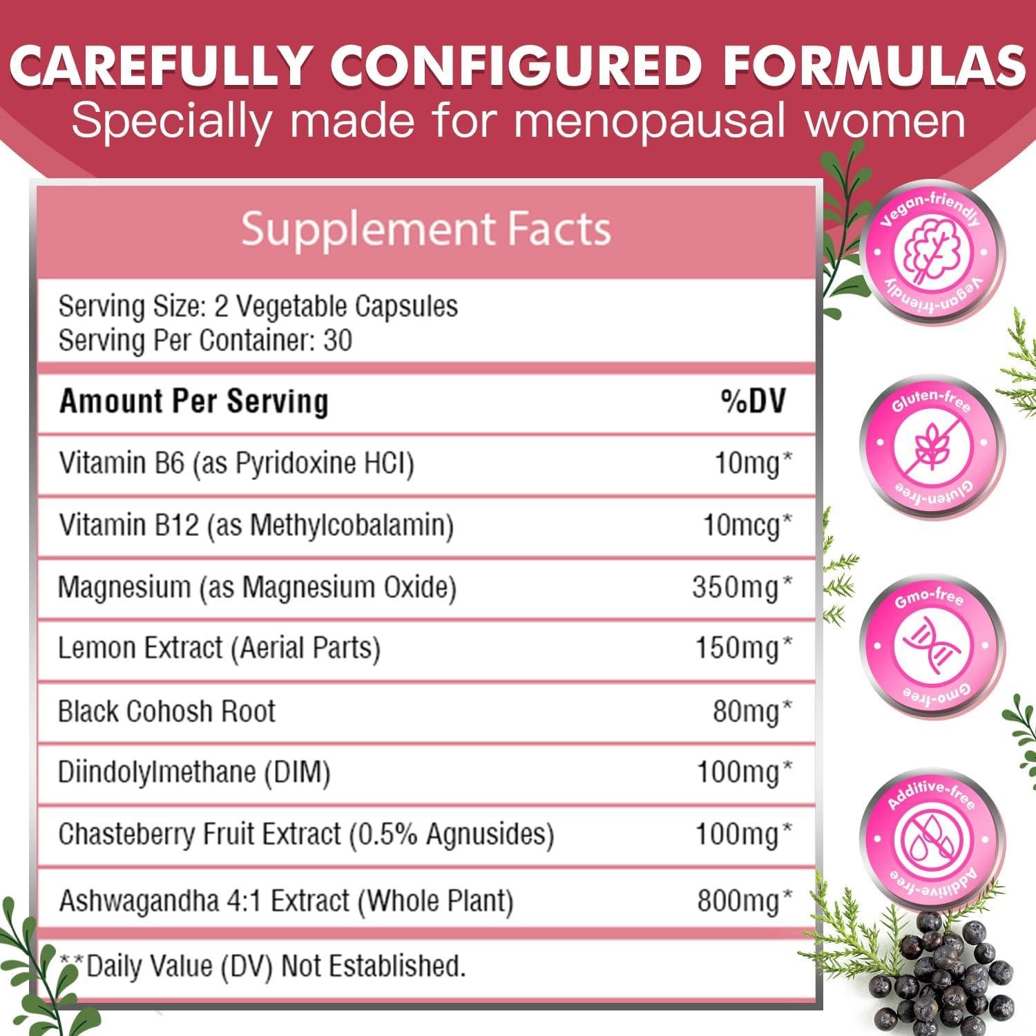 Cápsulas de Vitaminas Herbal 12-en-1 para Menopausia - AUMUSON