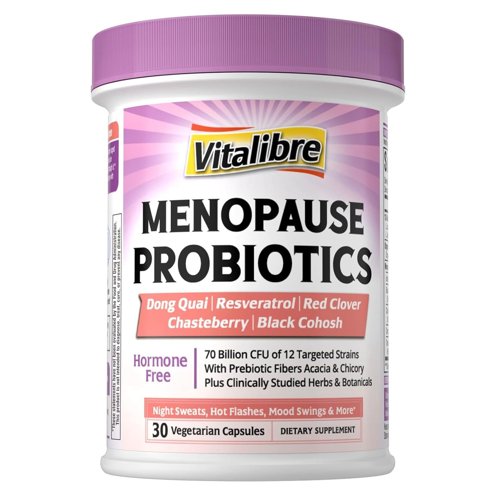 Probioticos Vitalibre para Menopausia 70 Mil Millones CFU 30 Ct