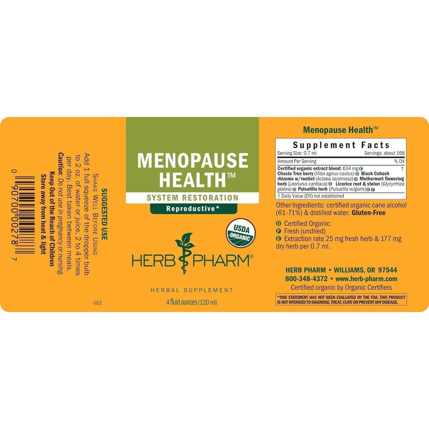 Suplemento Herbal Menopausia Herb Pharm 113.4 ml Vegano