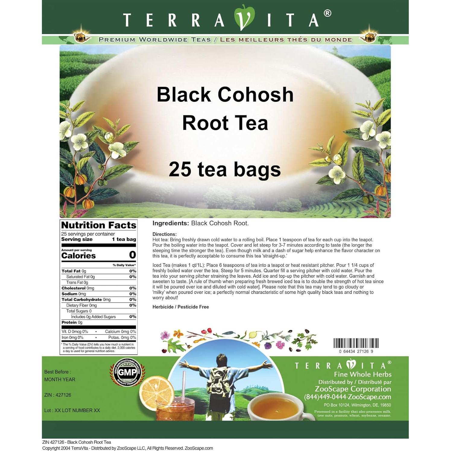Té de raíz de Black Cohosh TerraVita - 25 bolsas