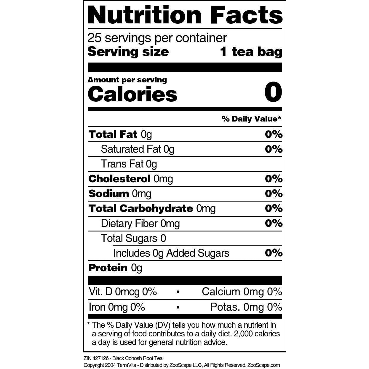 Té de raíz de Black Cohosh TerraVita - 25 bolsas