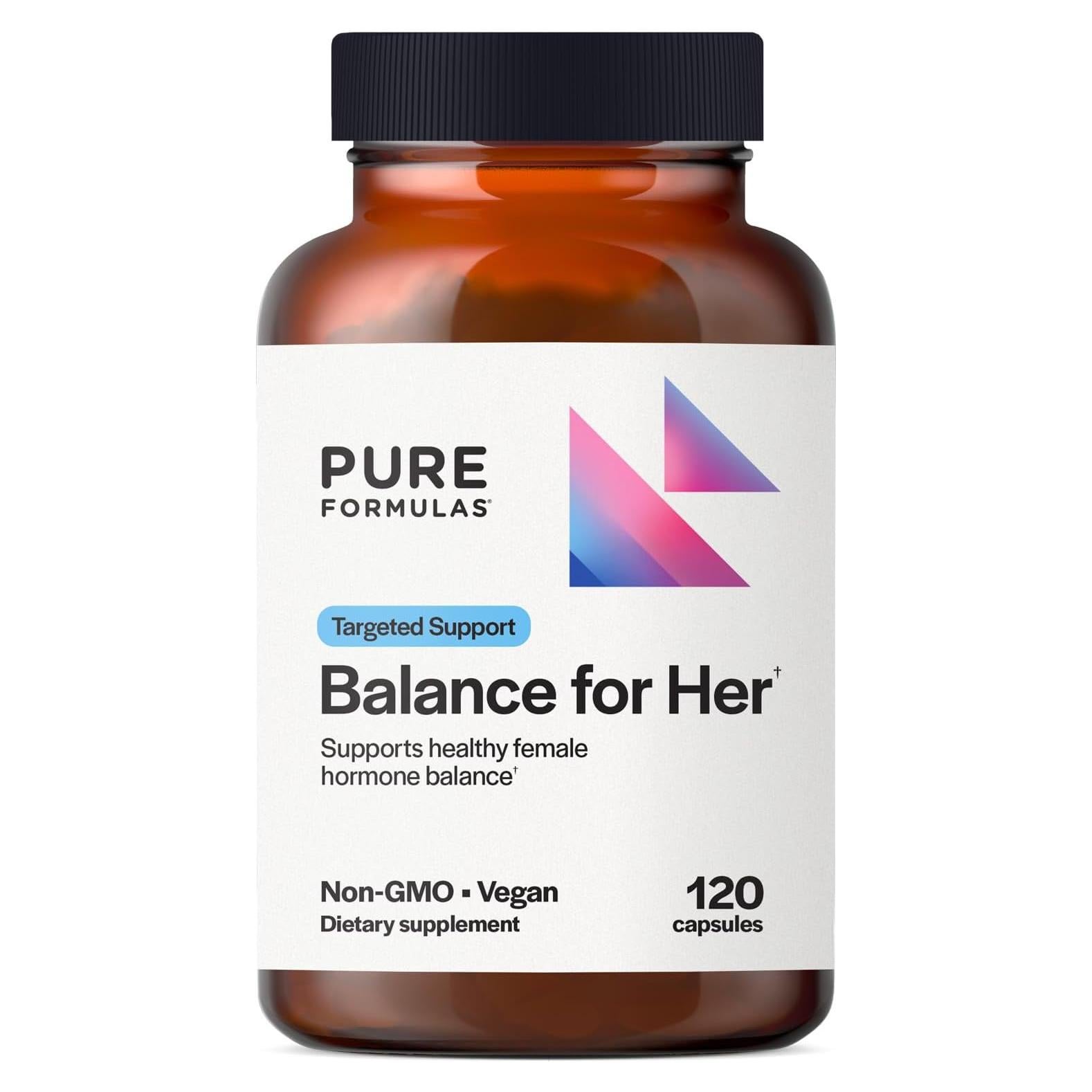 Suplemento Hormonal Femenino PureFormulas Balance for Her - 120 Cápsulas