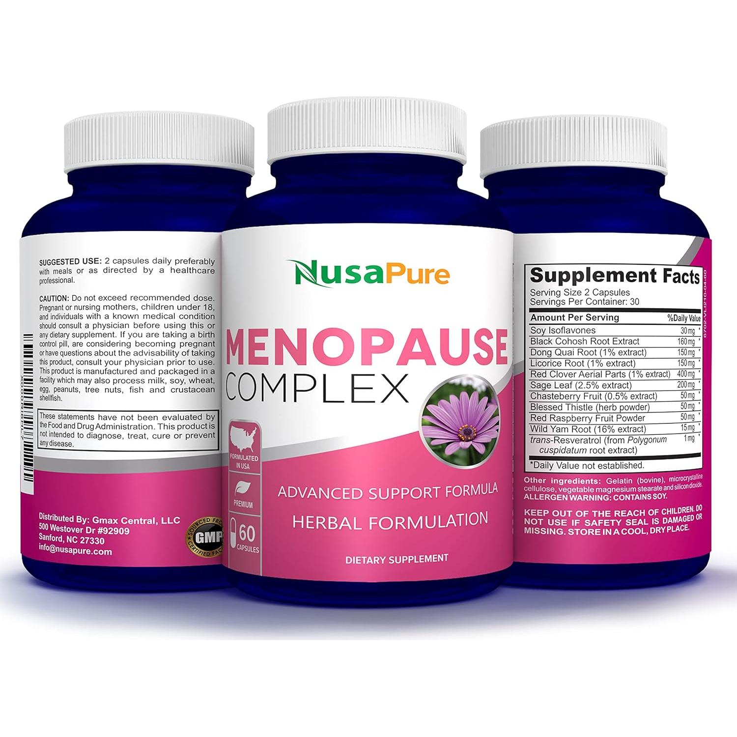 Suplemento Menopausia NusaPure - 60 Cápsulas Herbales