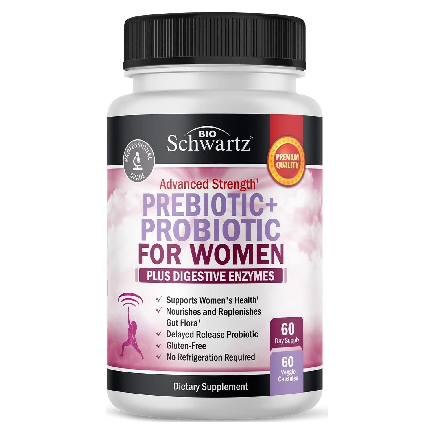 Prebióticos y Probióticos para Mujeres BioSchwartz 60 Cápsulas