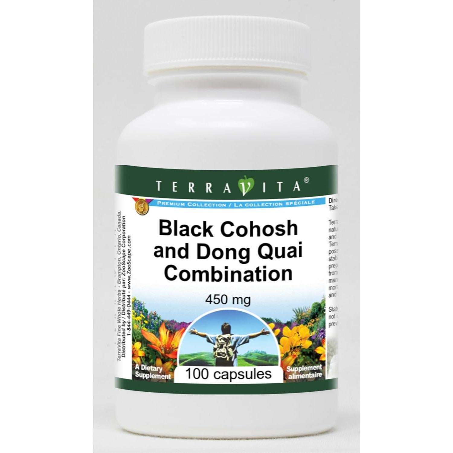 Cápsulas de Black Cohosh y Dong Quai TerraVita 450 mg - 100 unidades