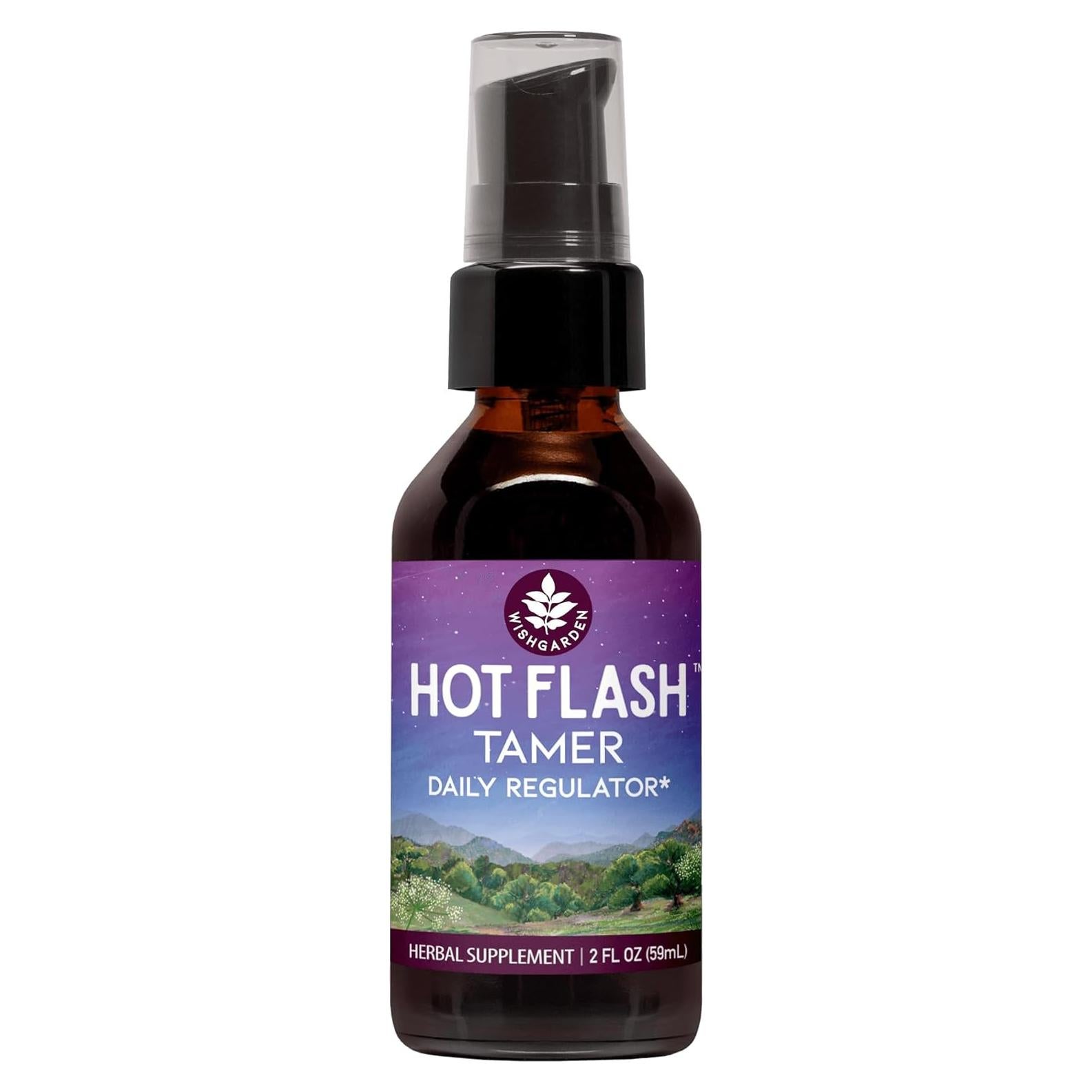 WishGarden Herbs Hot Flash Tamer - Plant-Based Herbal Hot Flash Relief & Night Sweats Supplement with Black Cohosh & Vitex Berry Supports Healthy Hormone Levels, Menopause Relief for Women, 2oz