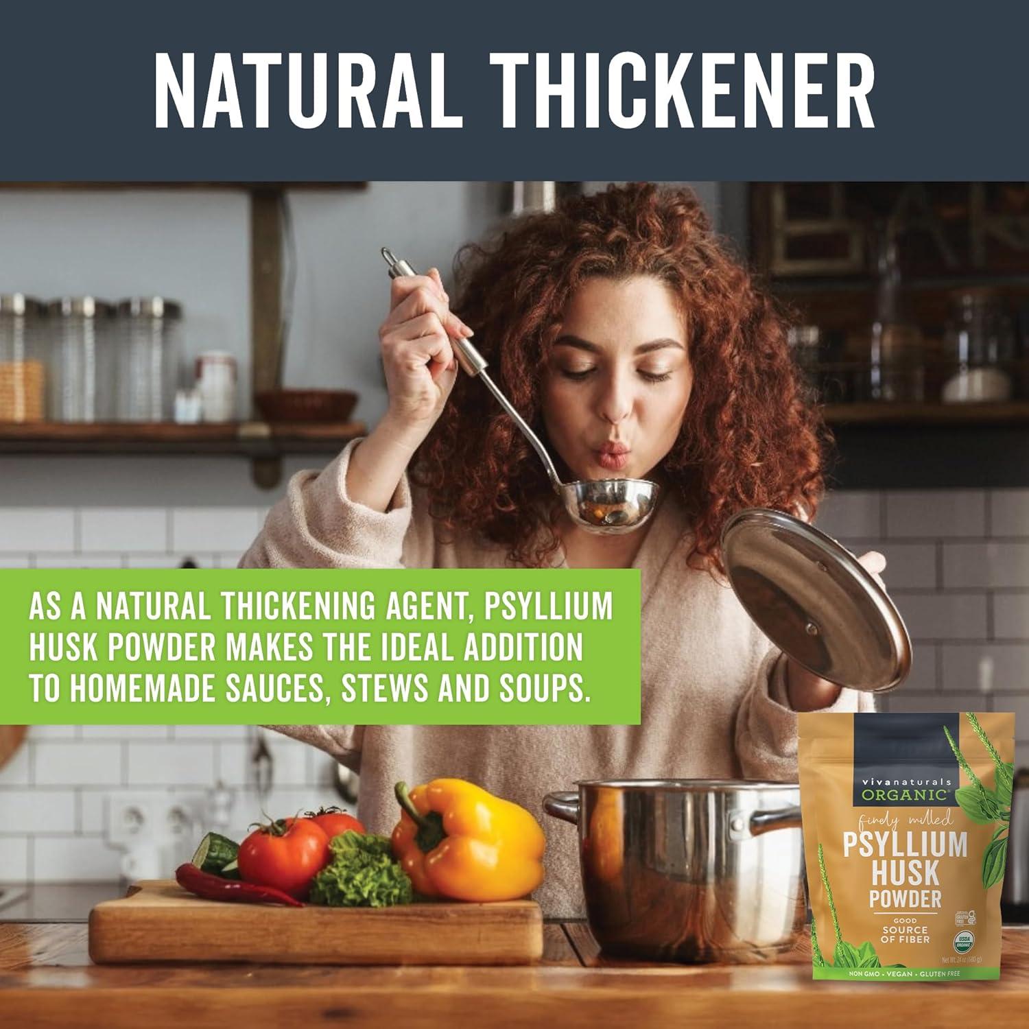 Polvo de Cáscara de Psyllium Orgánico Viva Naturals 680g