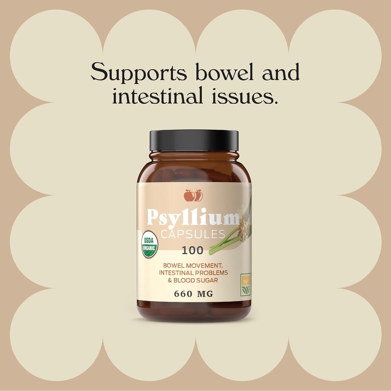 Cápsulas de Psyllium Natural Puro 660mg - Fibra Digestiva