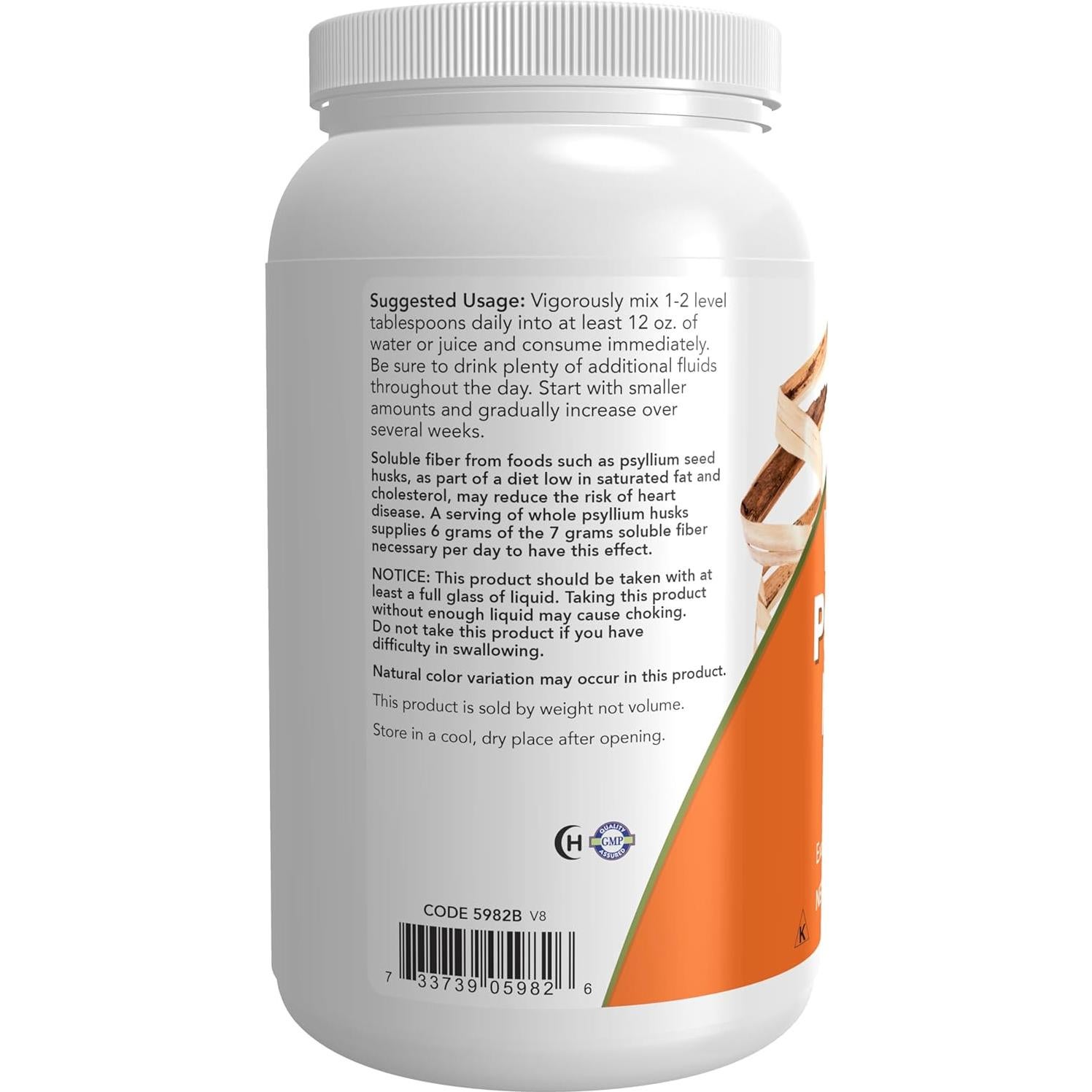 Cascos de Psyllium Enteros NOW Foods 680g - Fibra Soluble