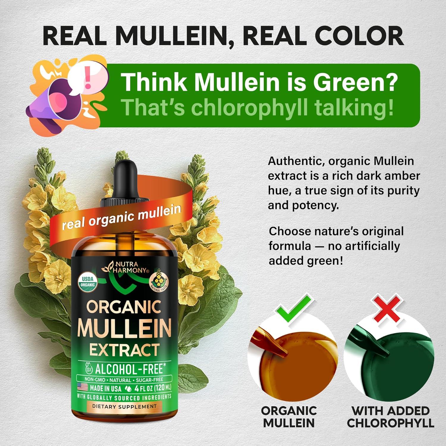 Gotas de Mullein Orgánico USDA 118.29 ml - Suplemento Respiratorio