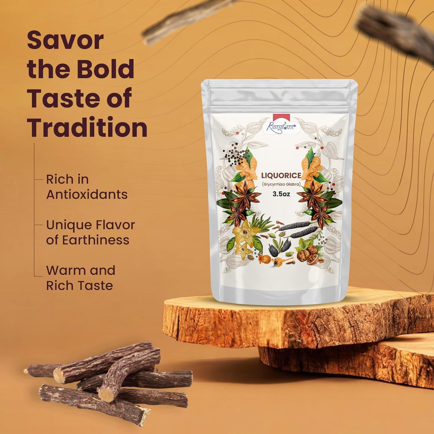 Raíz de Regaliz (Mulethi) Ramaroma 100g - Especias Naturales