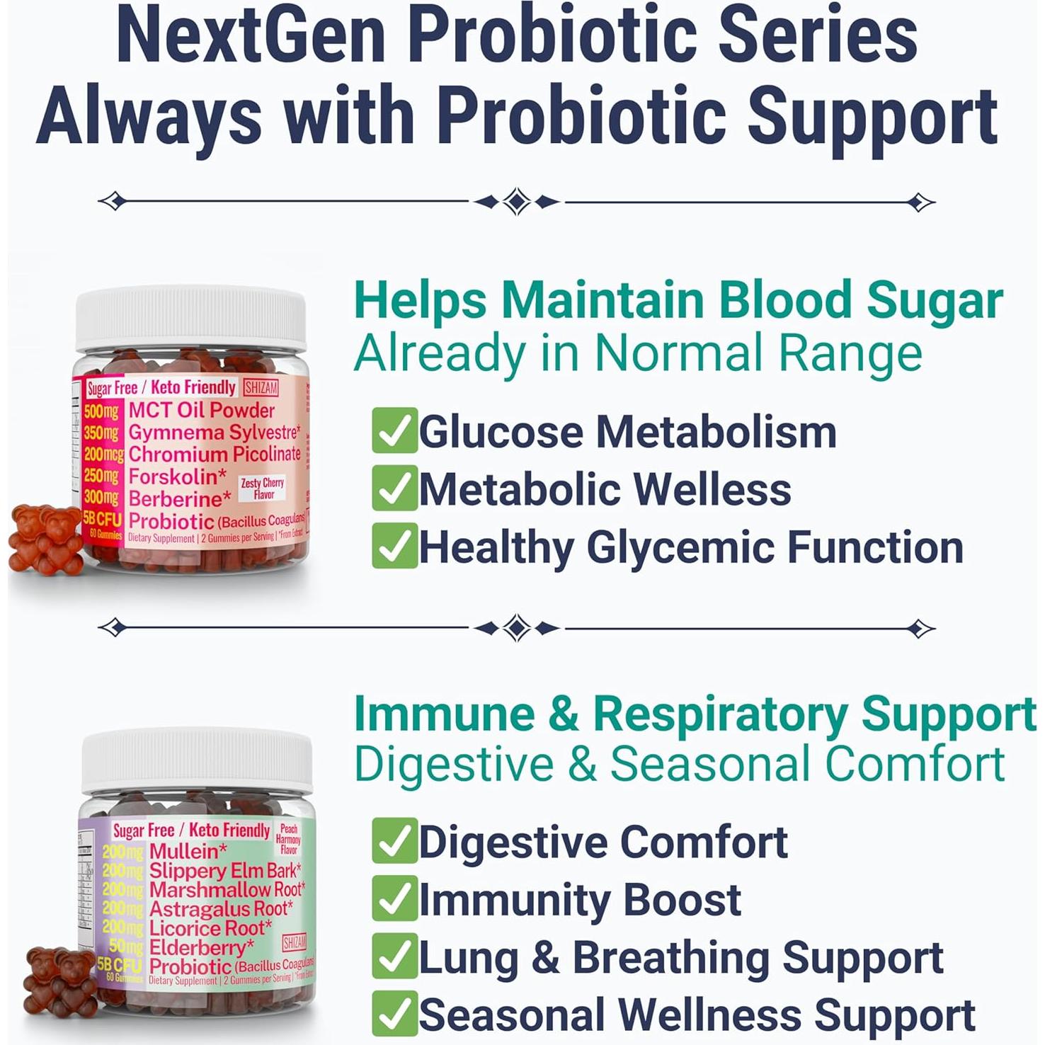 Gomitas Probioticas Shizam - Sin Azúcar, Veganas, Keto