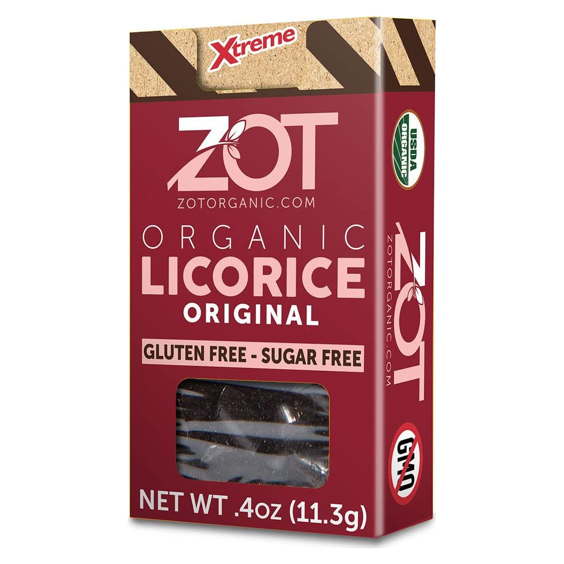 Dulces de Regaliz Orgánico ZOT Original 68g (Paquete de 6)