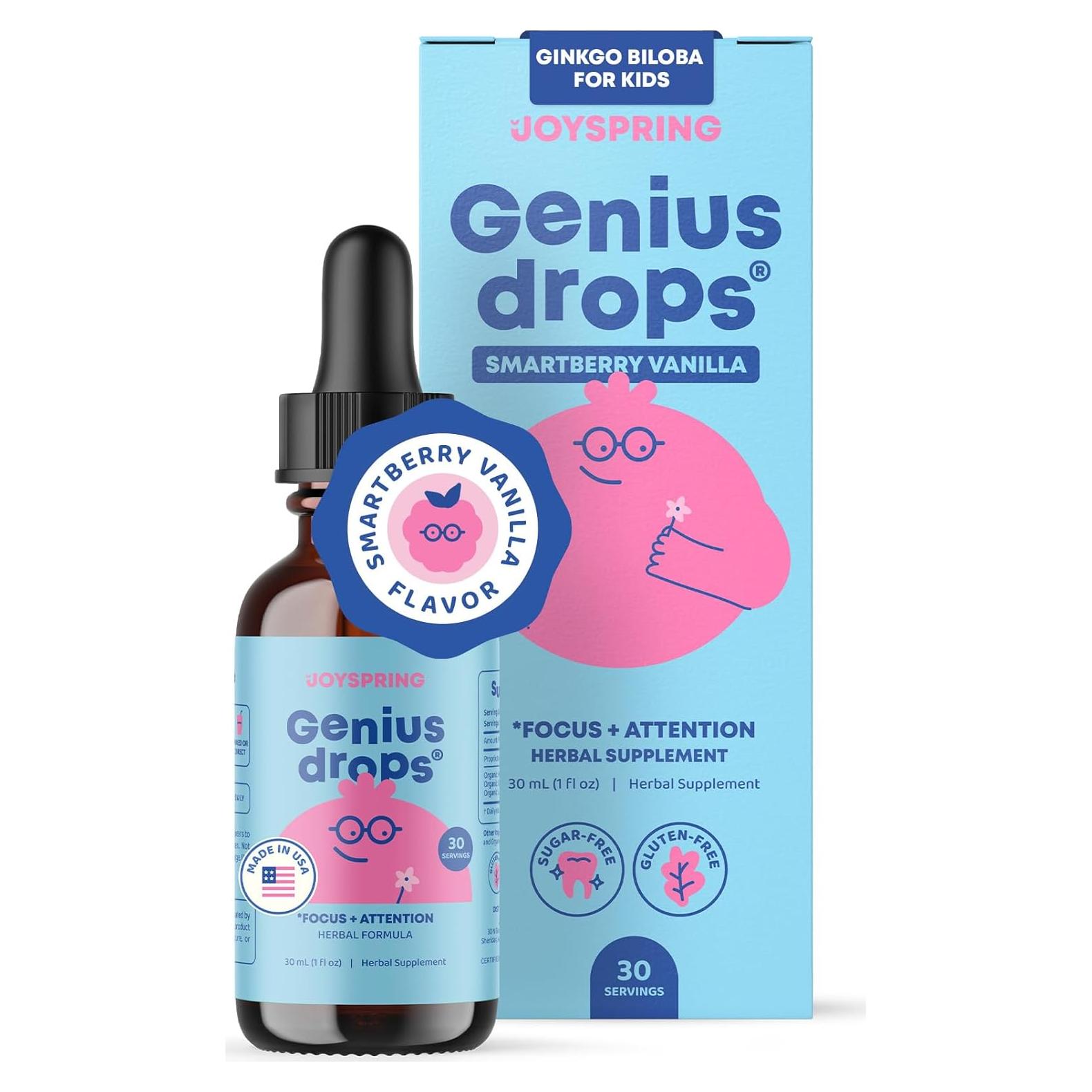 Genius Drops JoySpring 30 Porciones Sabor Vainilla para Niños