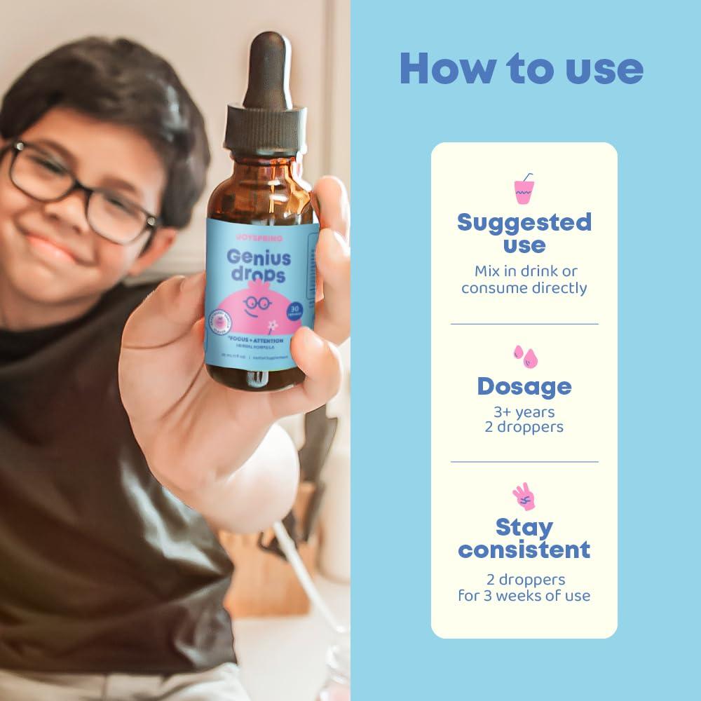 Genius Drops JoySpring 30 Porciones Sabor Vainilla para Niños