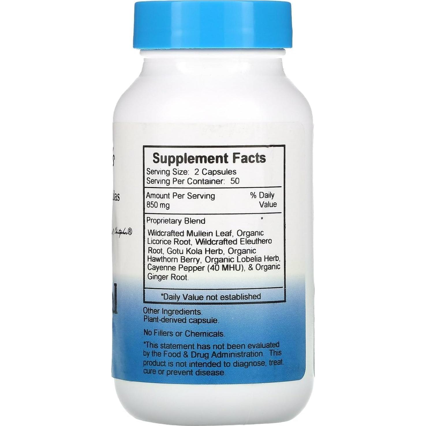 Fórmula Adrenal Christopher - Suplemento Natural 100 Cápsulas