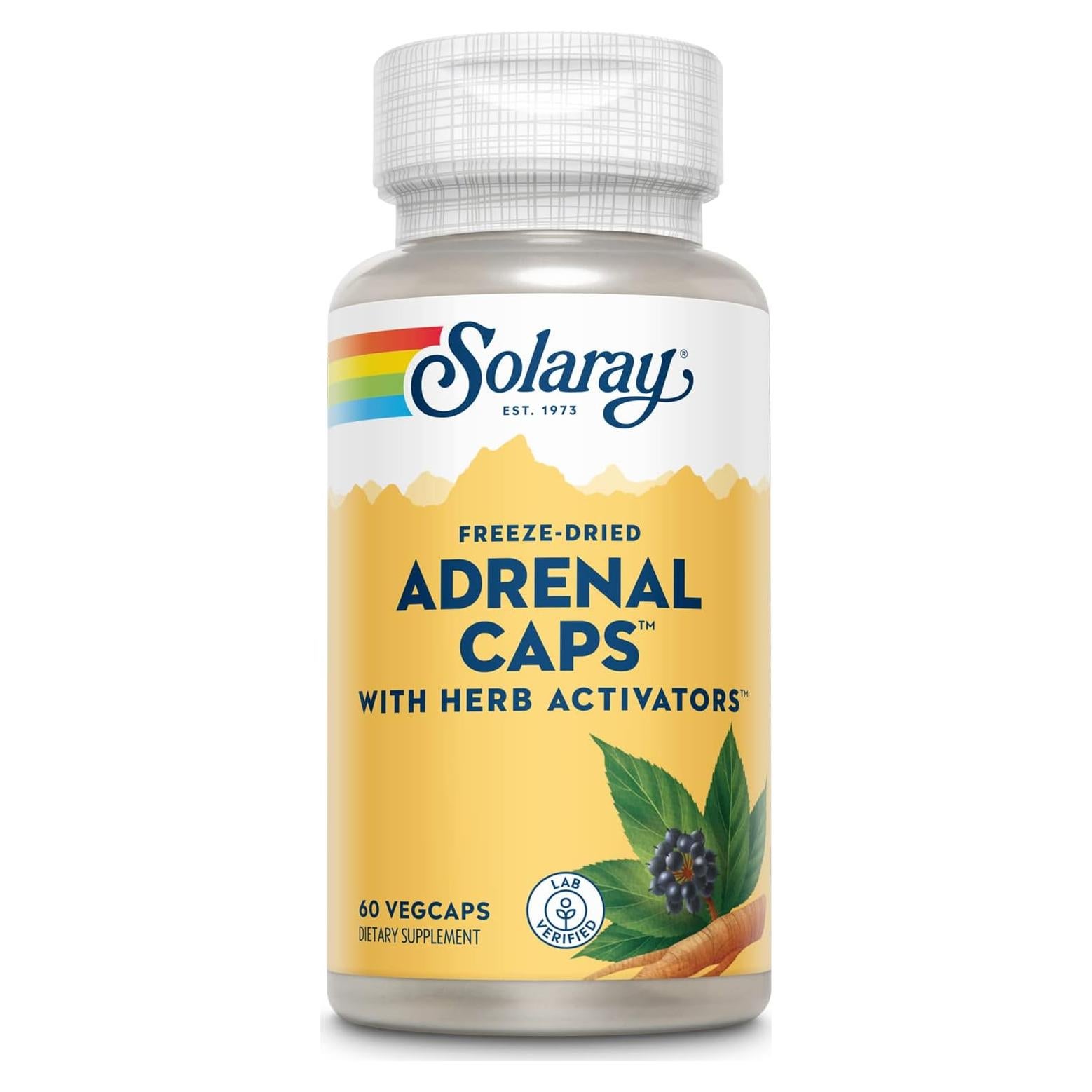 Cápsulas Adrenales Solaray - 340 mg Suprarrenales + 430 mg Hierbas