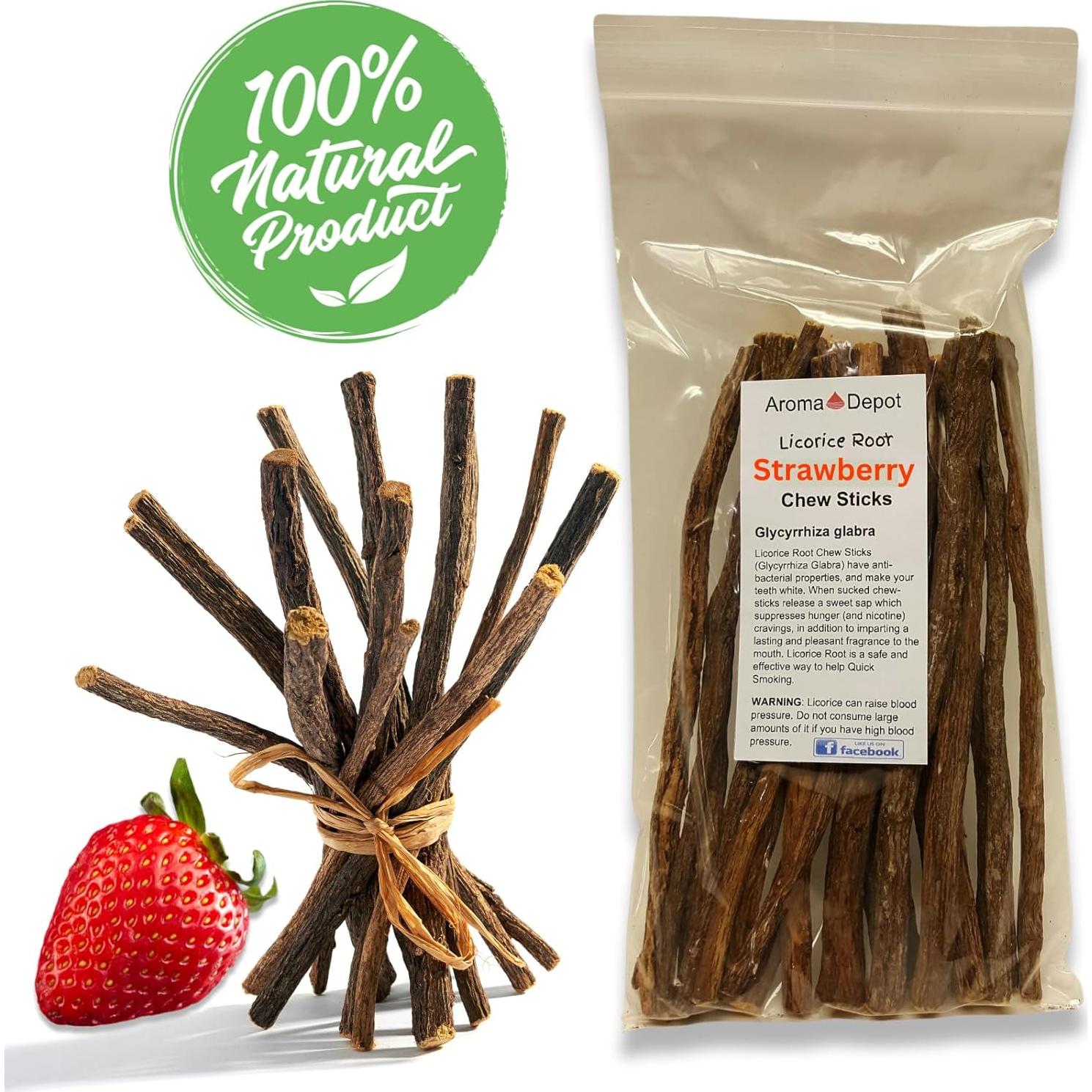 Palitos de Regaliz Sabor Fresa Aroma Depot 100% Natural 17 cm