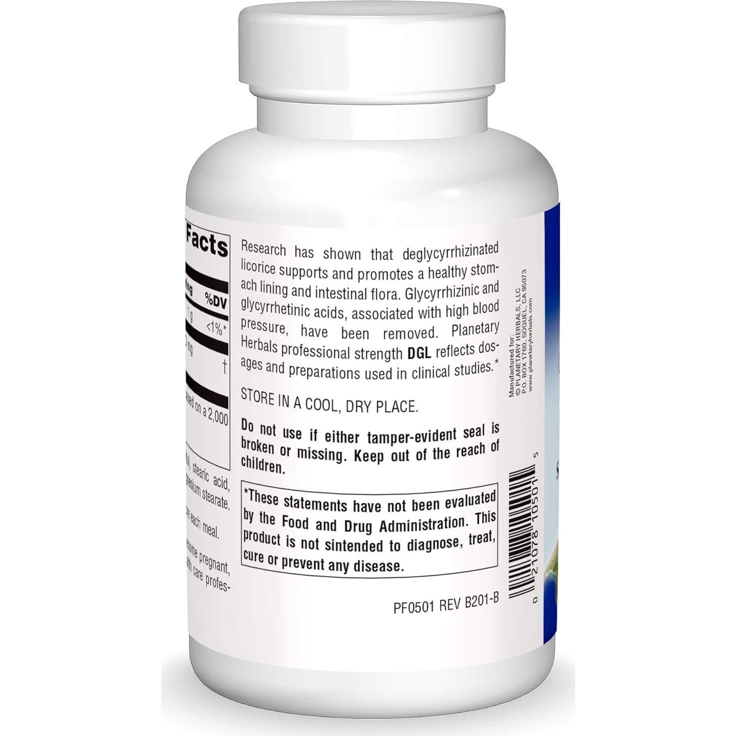 Suplemento DGL Regaliz Deglicirrizinado Planetary 200 Tabletas