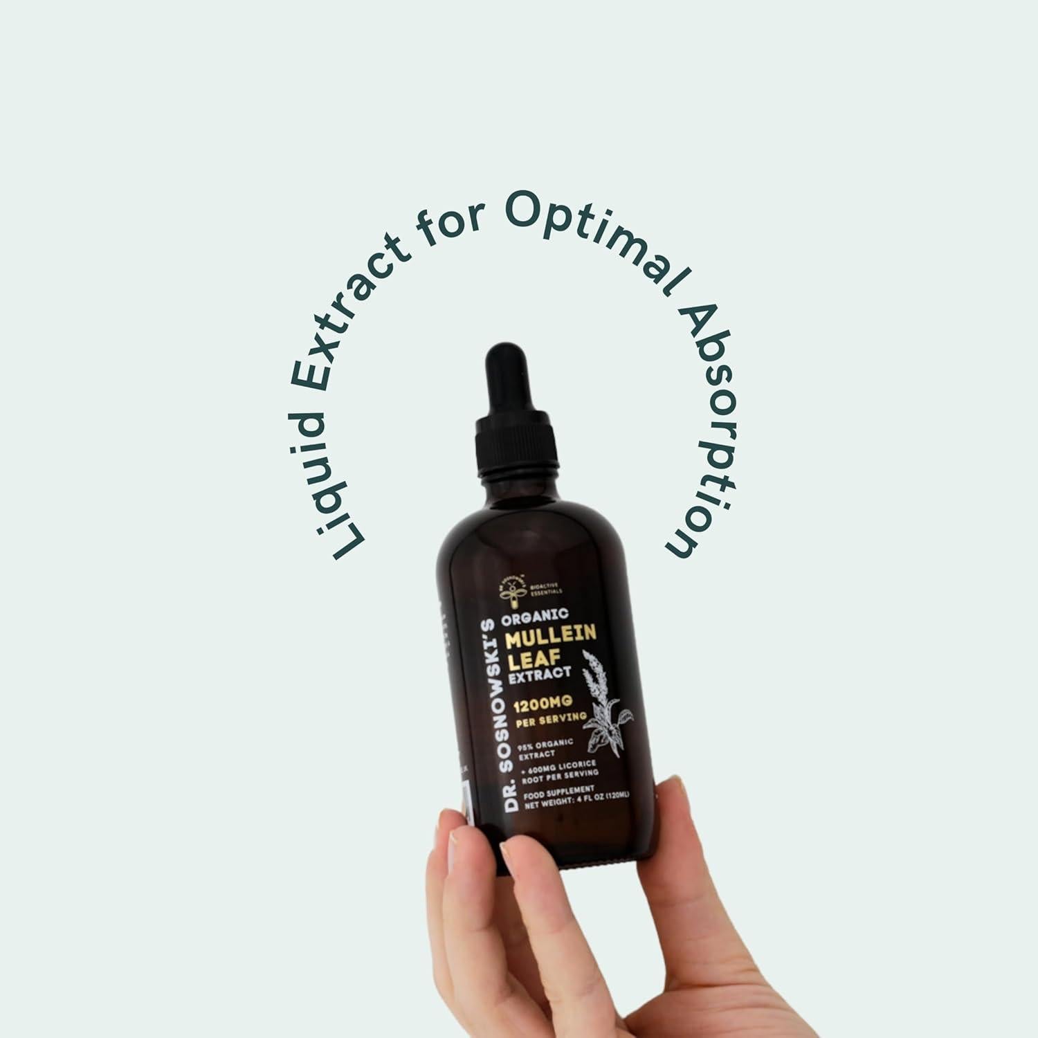 Gotas Bioactivas de Hoja de Mullein Dr. Sosnowski 120ml 1200mg