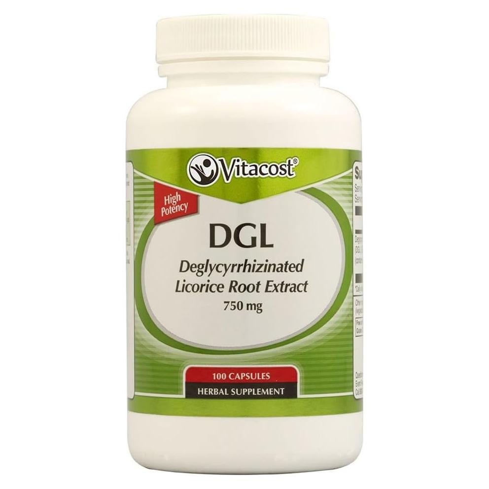 Vitacost DGL Extracto de Regaliz Deglicirrizinado 750 mg - 100 Cápsulas
