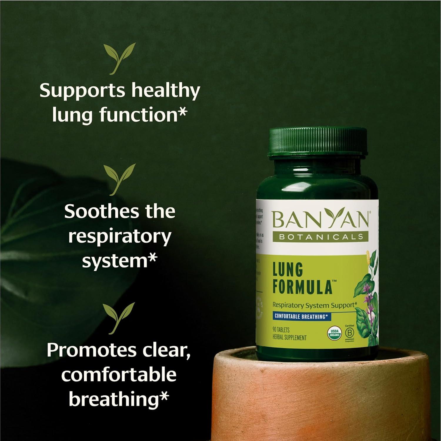 Fórmula Pulmones Banyan Botanicals - Suplemento Orgánico 90 Tabletas