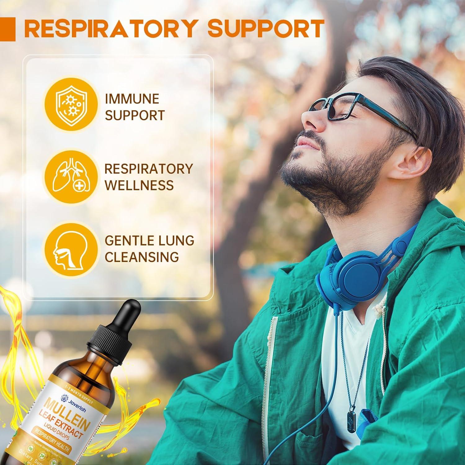 Gotas de Mullein Javeriah 118ml - Suplemento Herbal Respiratorio