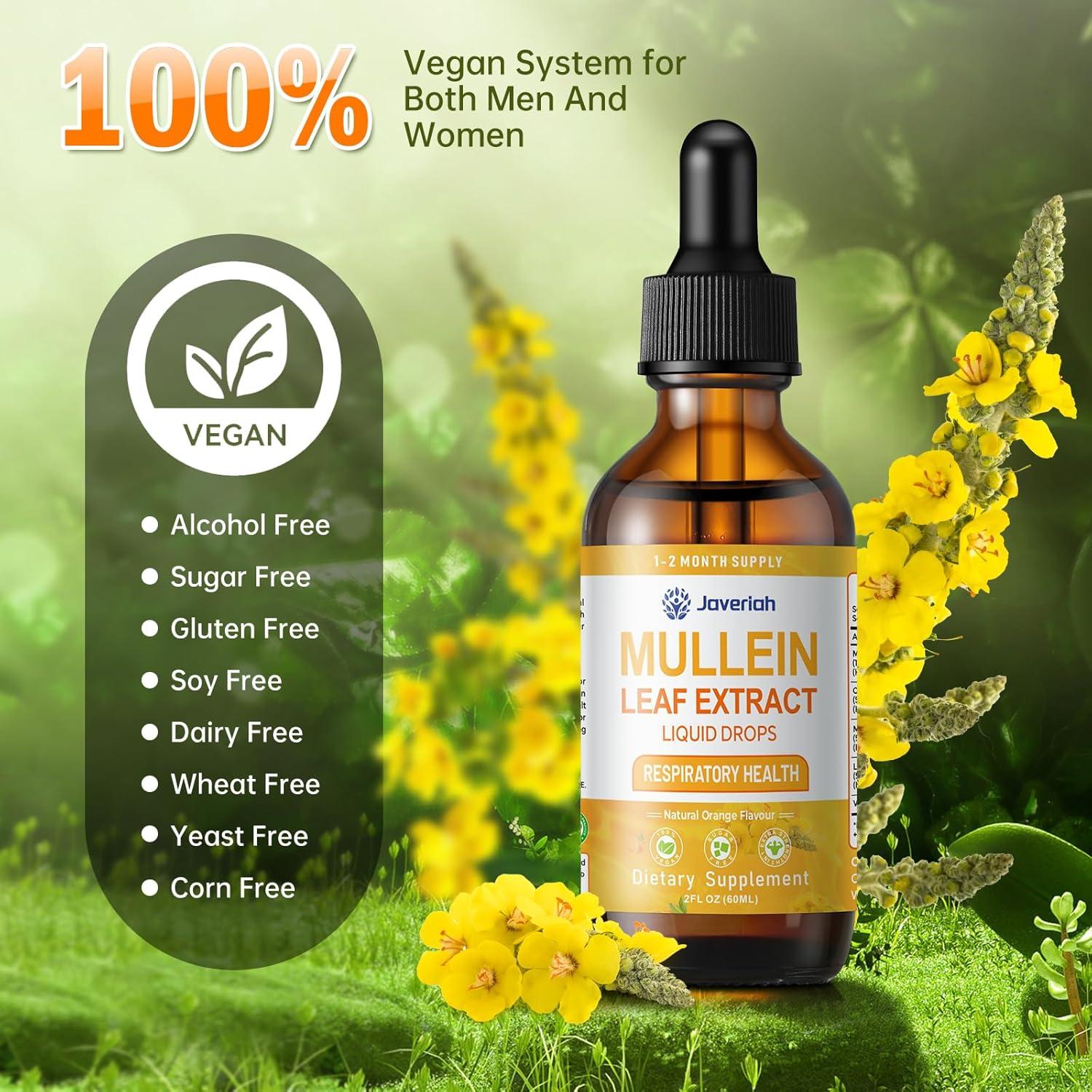 Gotas de Mullein Javeriah 118ml - Suplemento Herbal Respiratorio