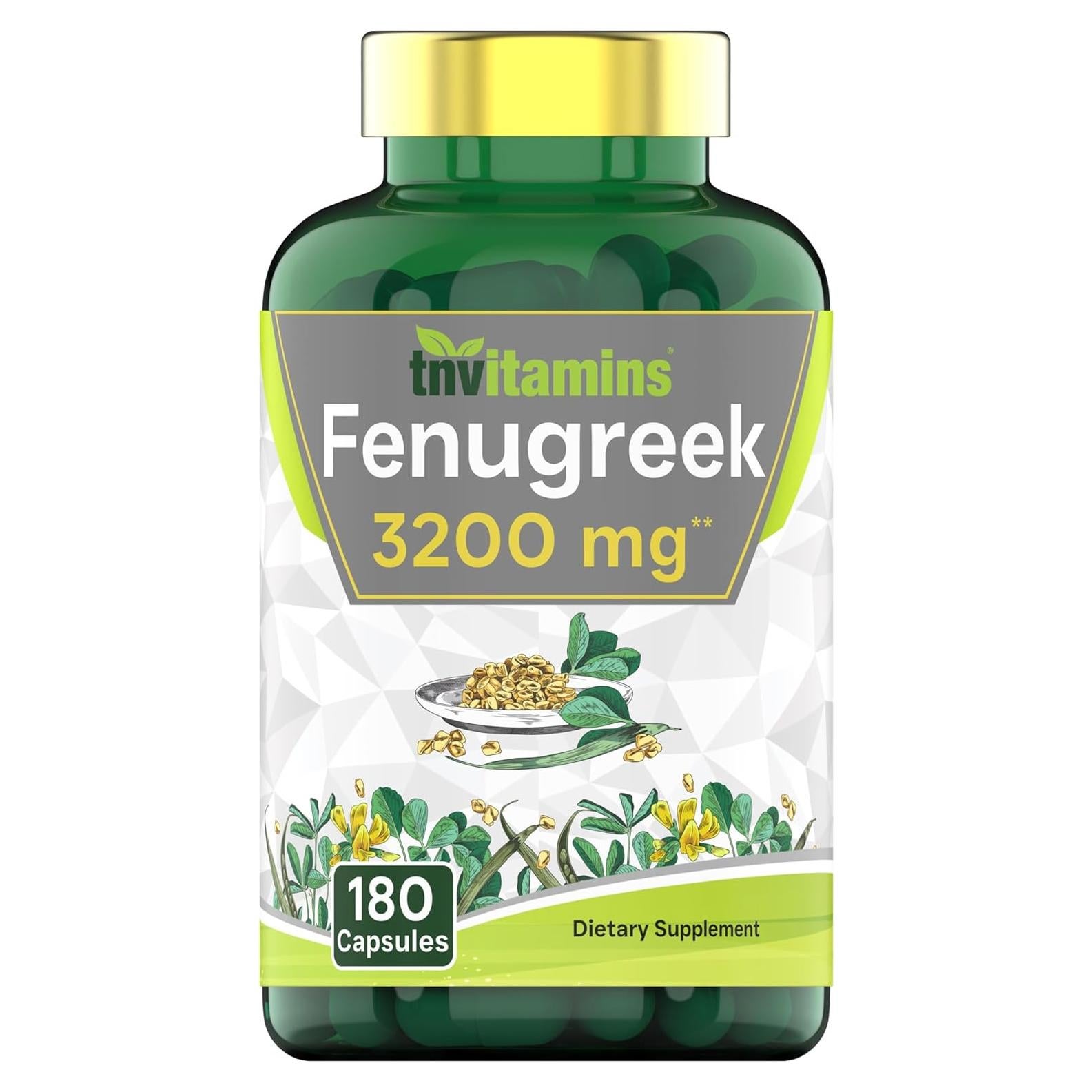 Cápsulas de Fenogreco TNVitamins 3200 mg - 180 Unidades