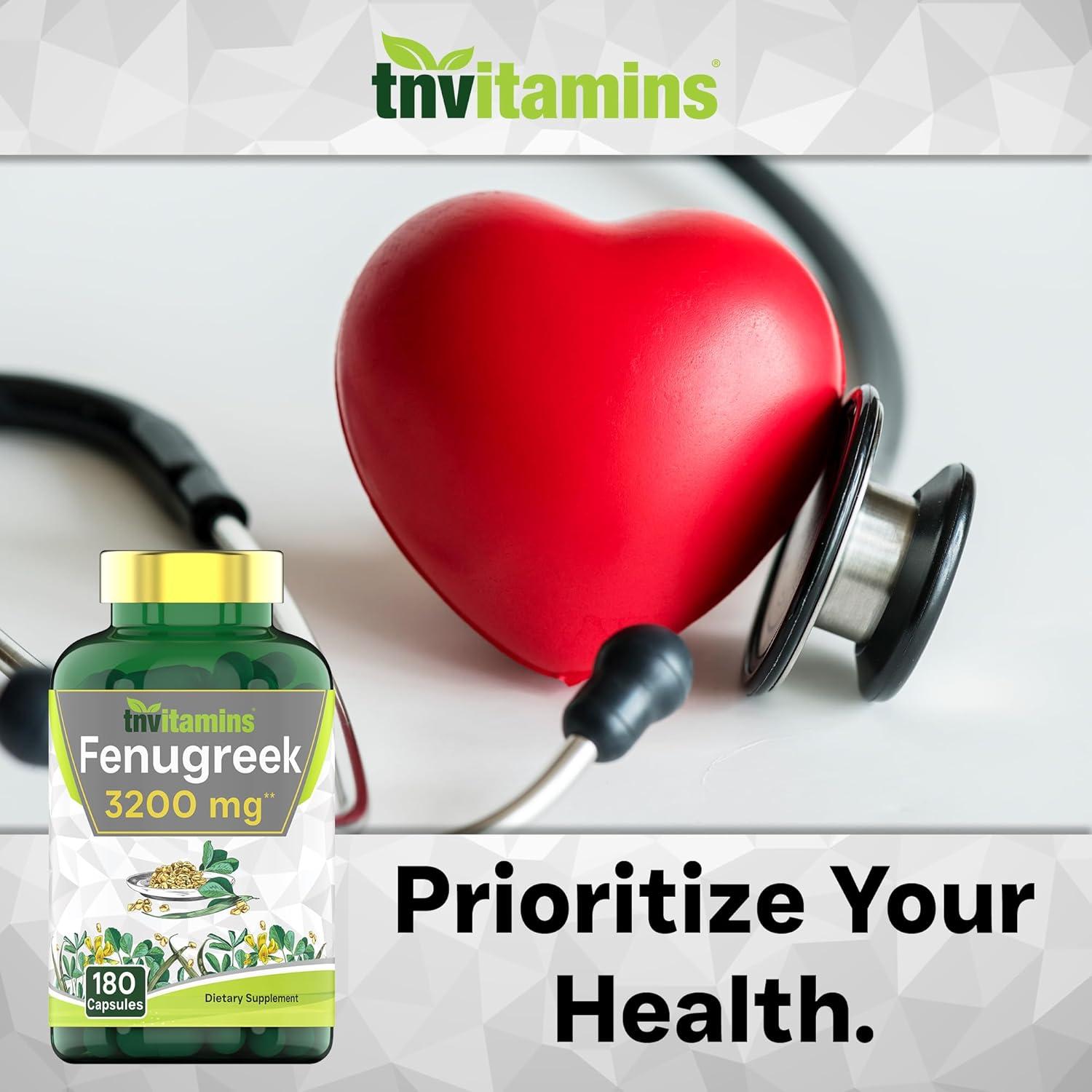 Cápsulas de Fenogreco TNVitamins 3200 mg - 180 Unidades